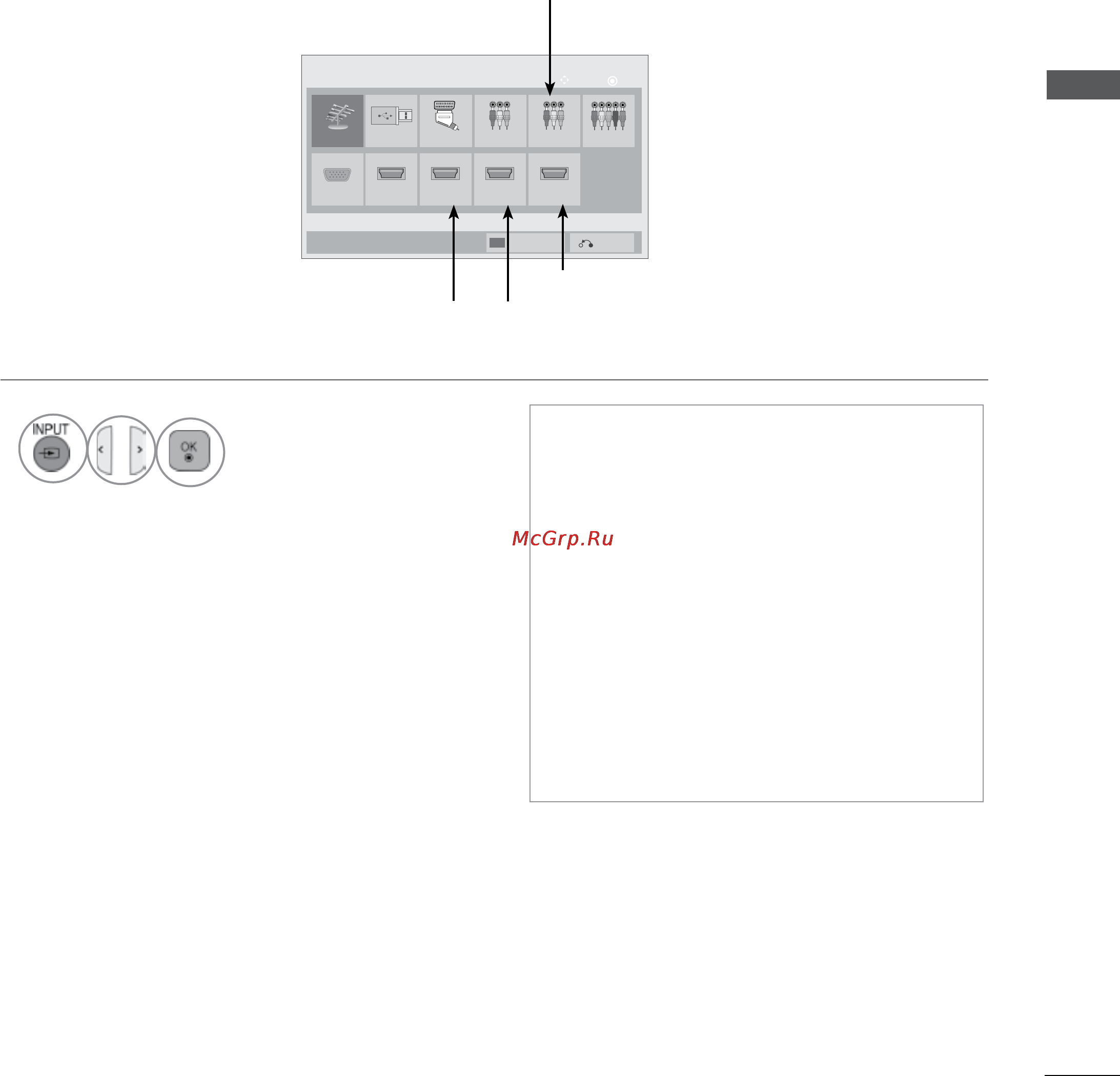 LG 47LE5310 [91/206] Input list список входных сигналов