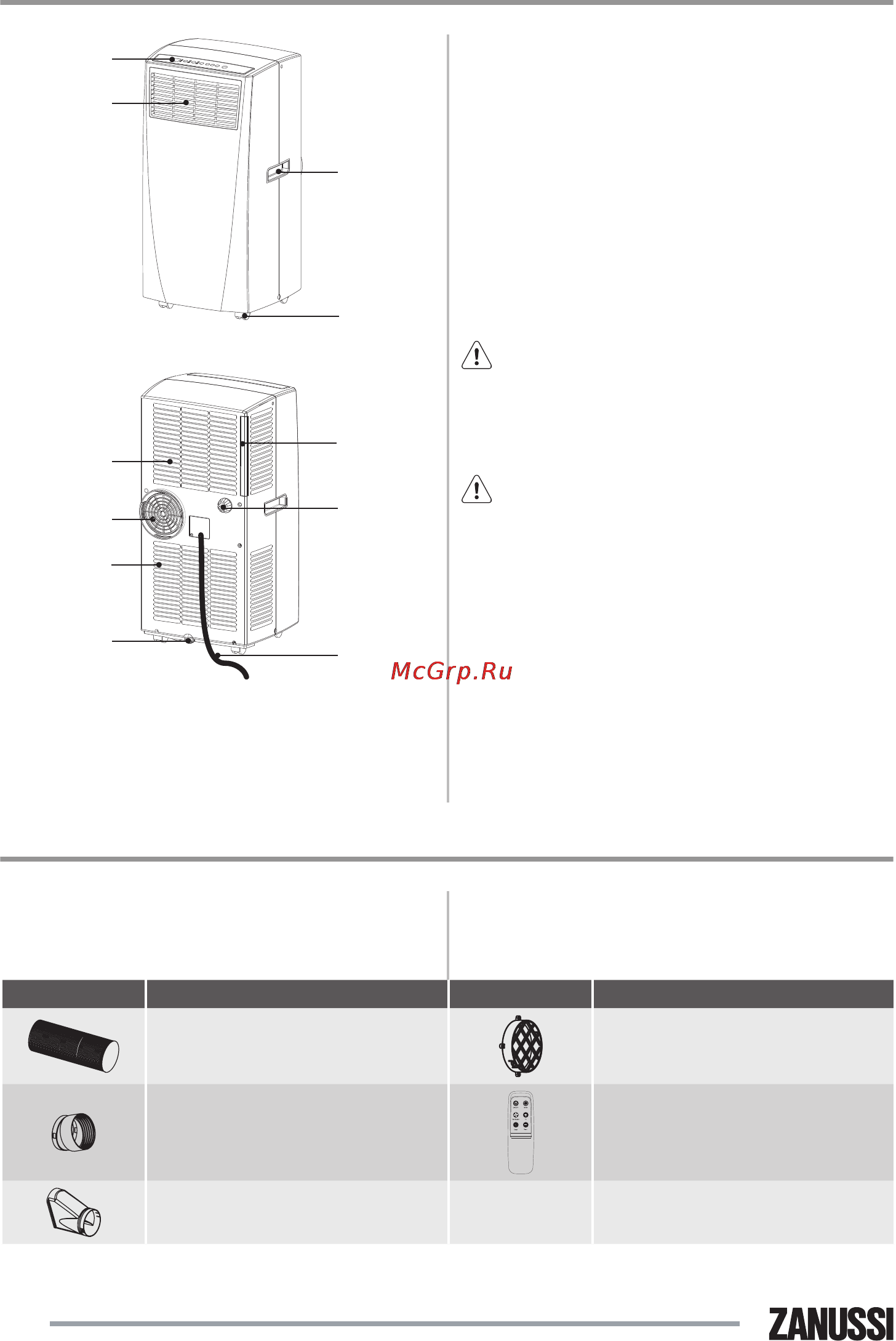 Zanussi ZACM-09 MP/N1 [4/16] Описание конструкции кондиционера
