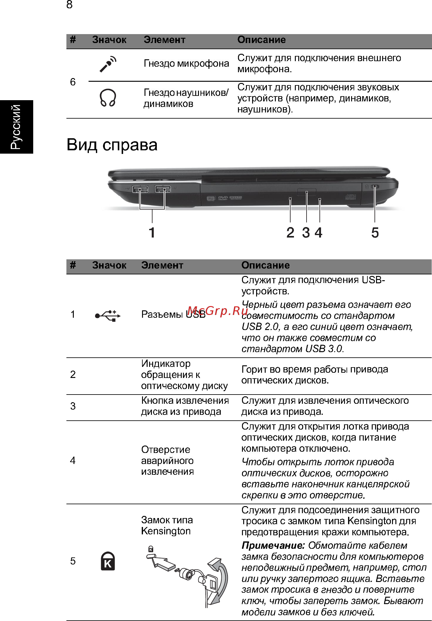Acer E1-531G-20204G50Mnks [8/10] Вид справа
