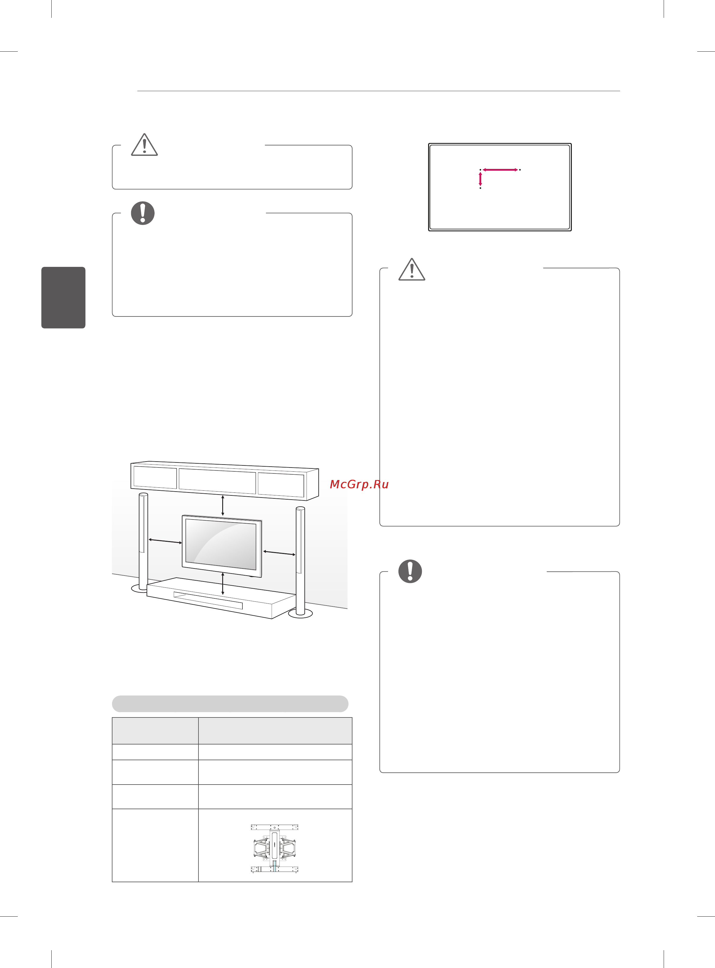 LG 42PN450D [68/110] Қабырғағаорнату