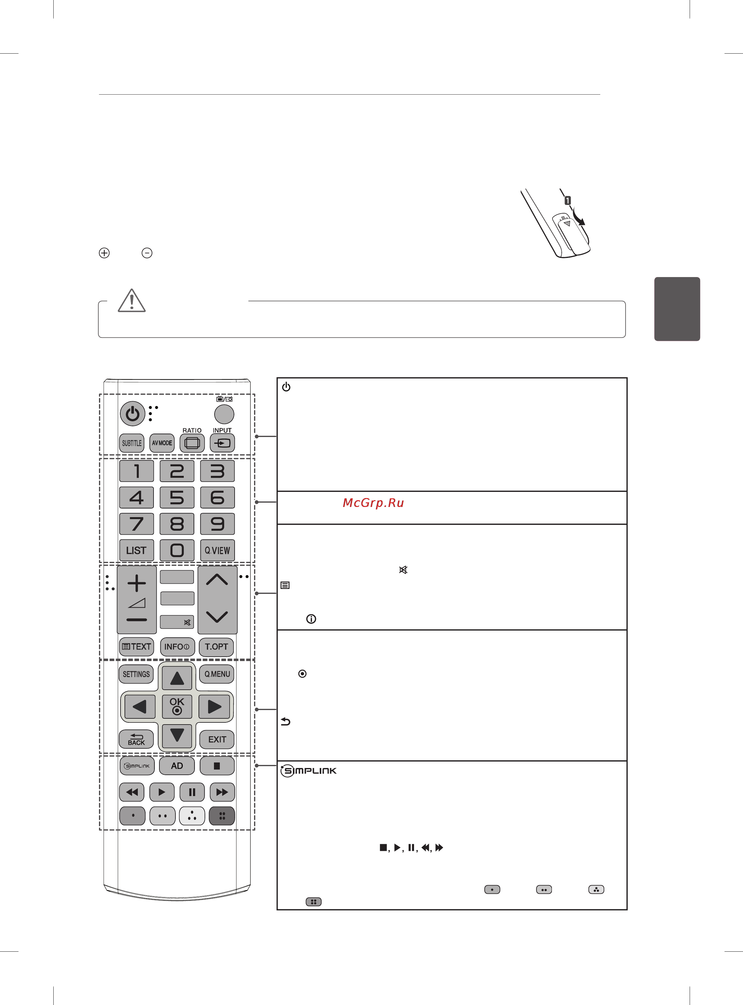 LG 42PN450D [69/110] Қашықтан басқару құралы