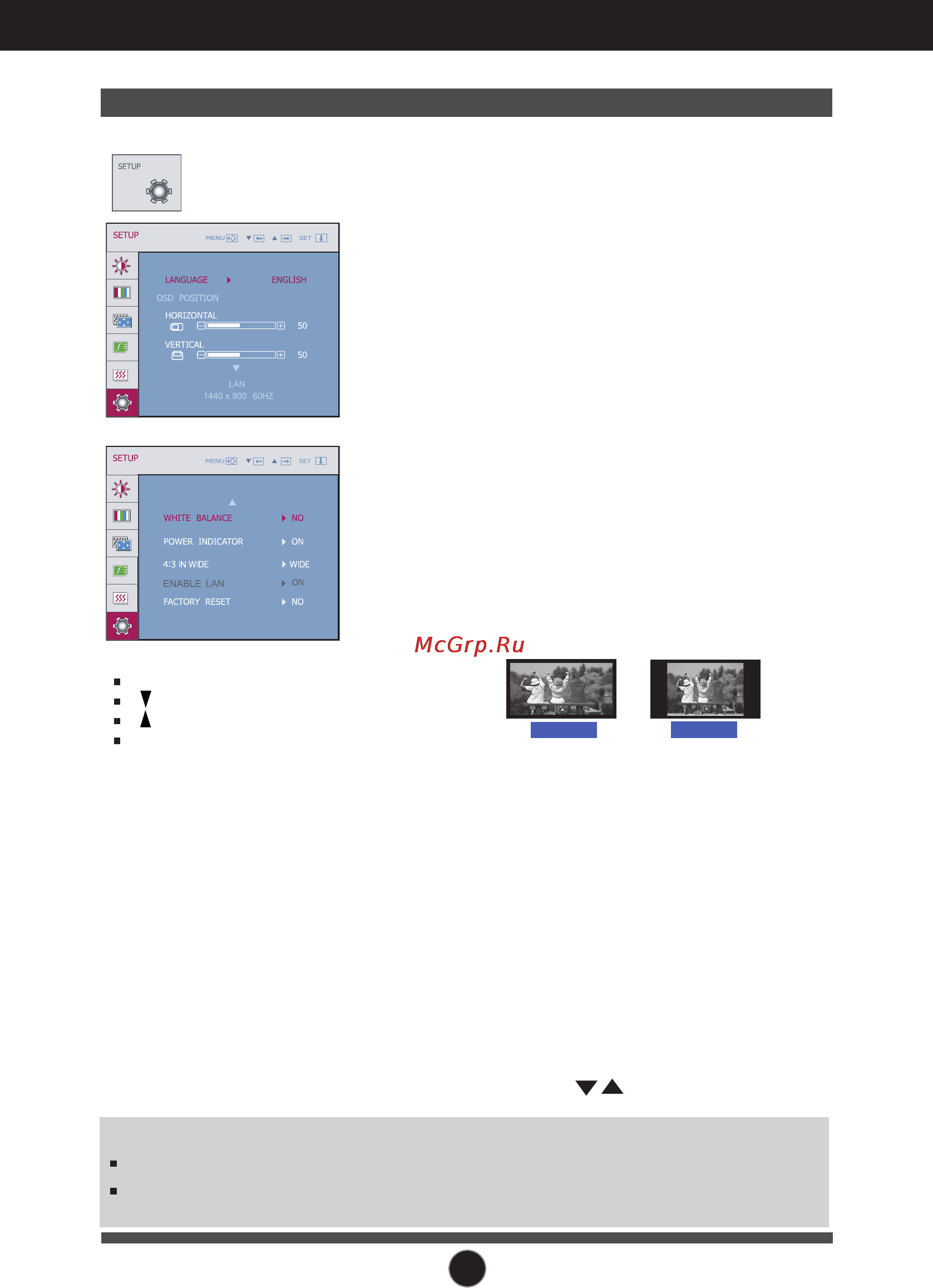 LG N224WHA-BS [19/28] On screen display osd selection and adjustment