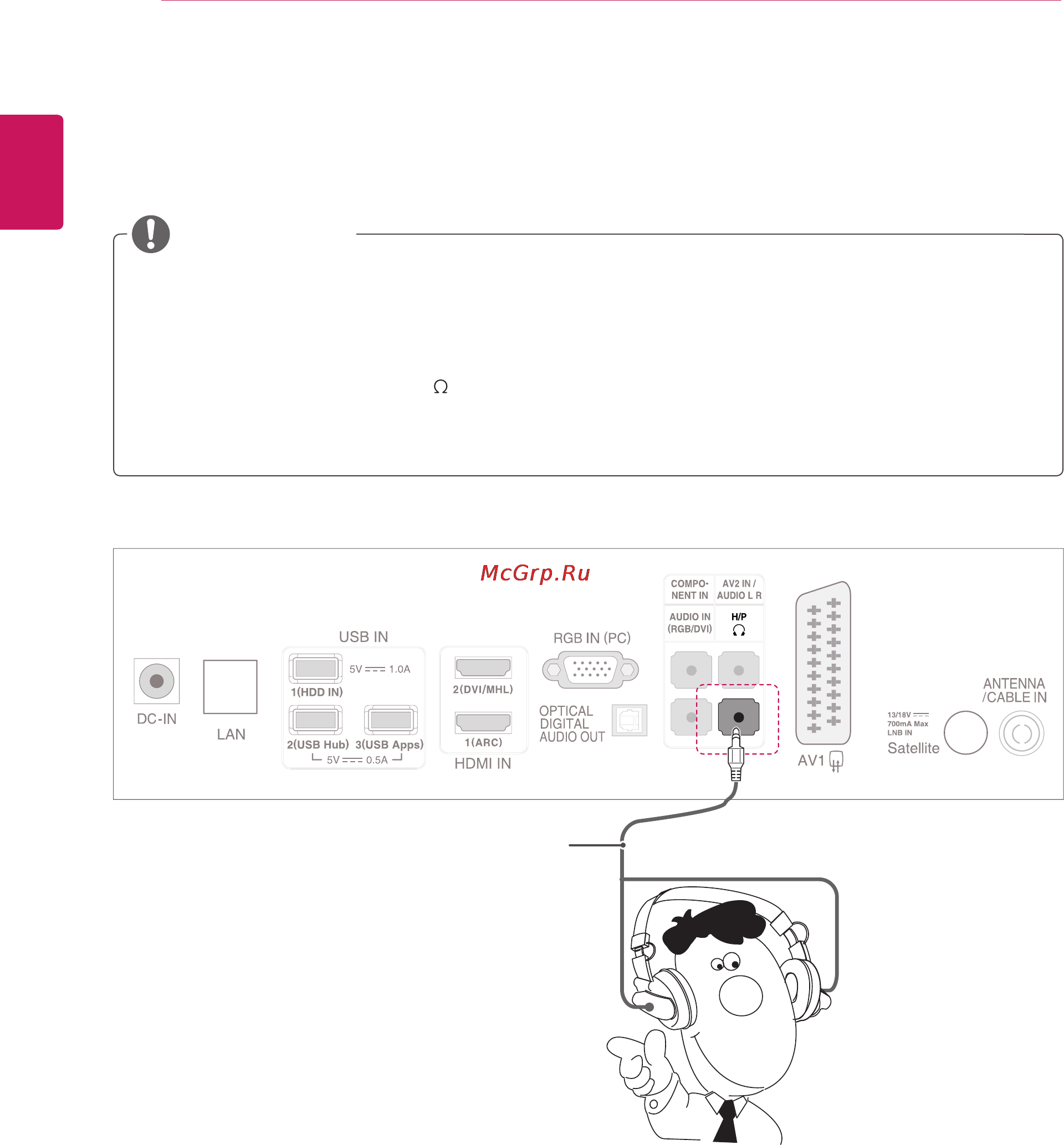 LG TM2792S-SR [24/48] Подключениенаушников