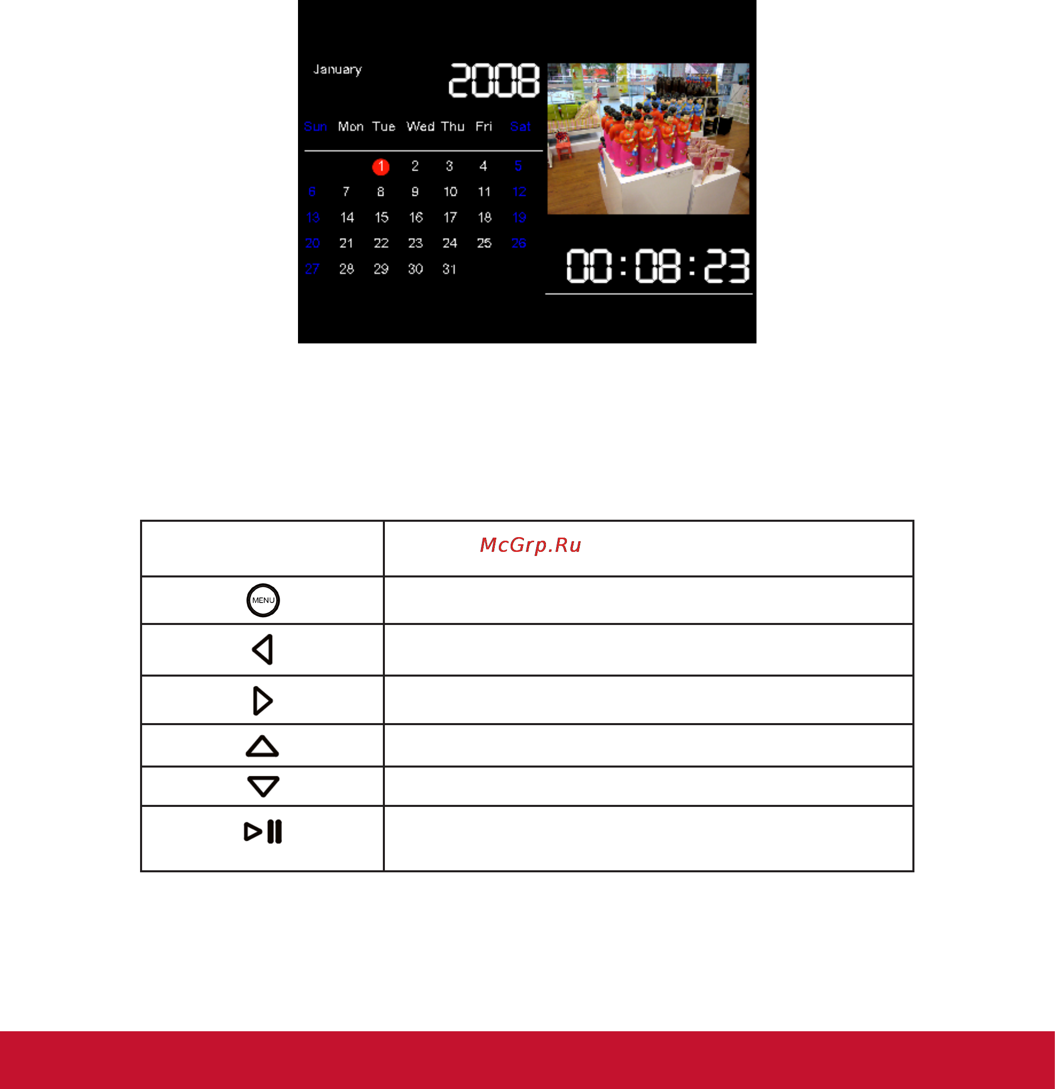 Viewsonic VFD1078W-11E [13/21] Calendar календарь