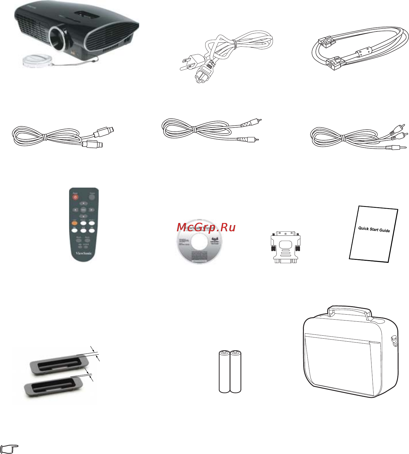Viewsonic PJ258D [8/35] Комплект поставки