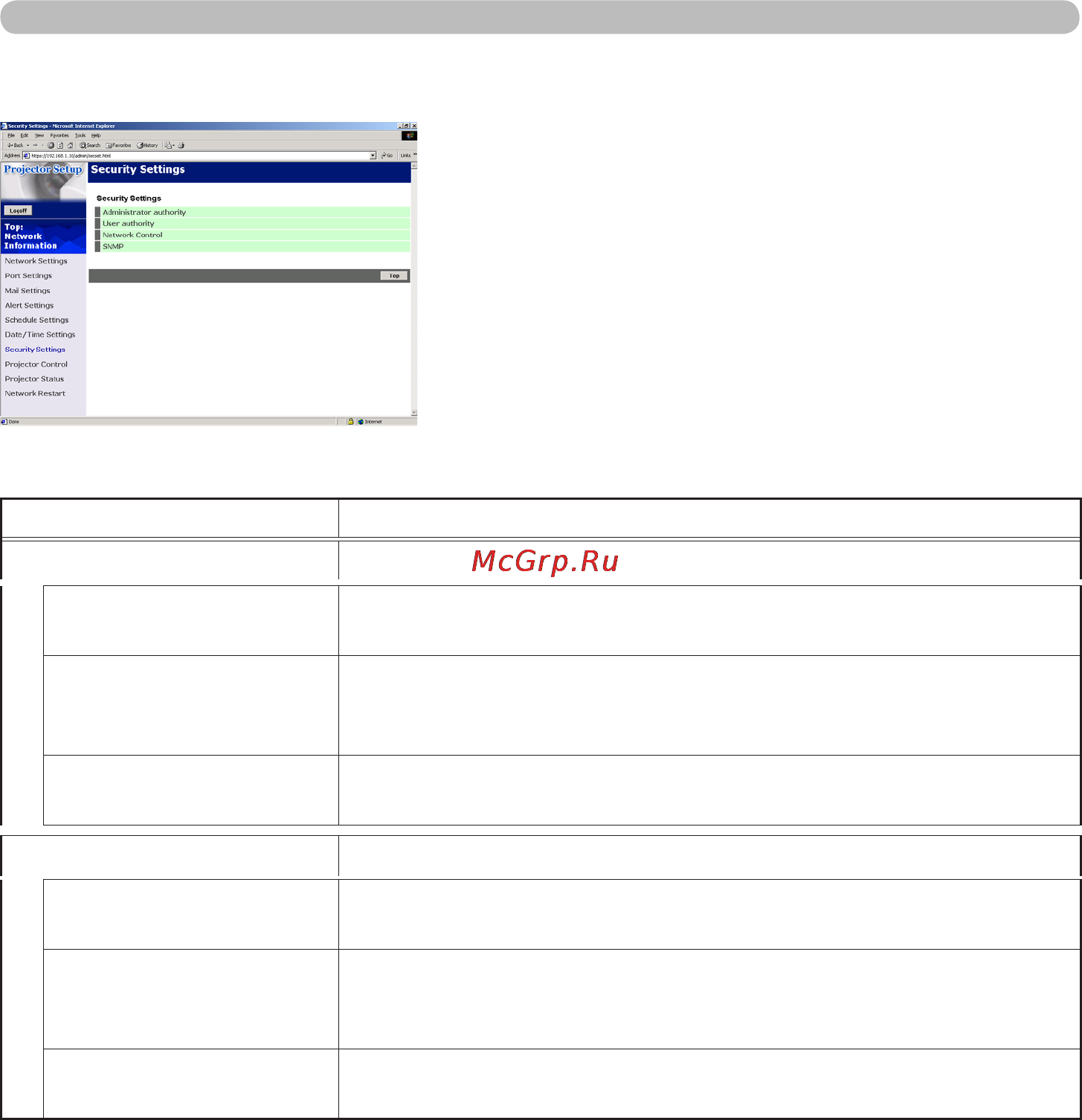 Viewsonic PJ1158 [79/115] Security settings