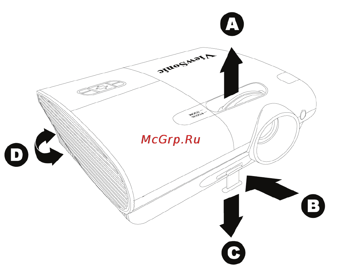 Viewsonic PJ588D [21/54] Регулировкавысотыпроектора