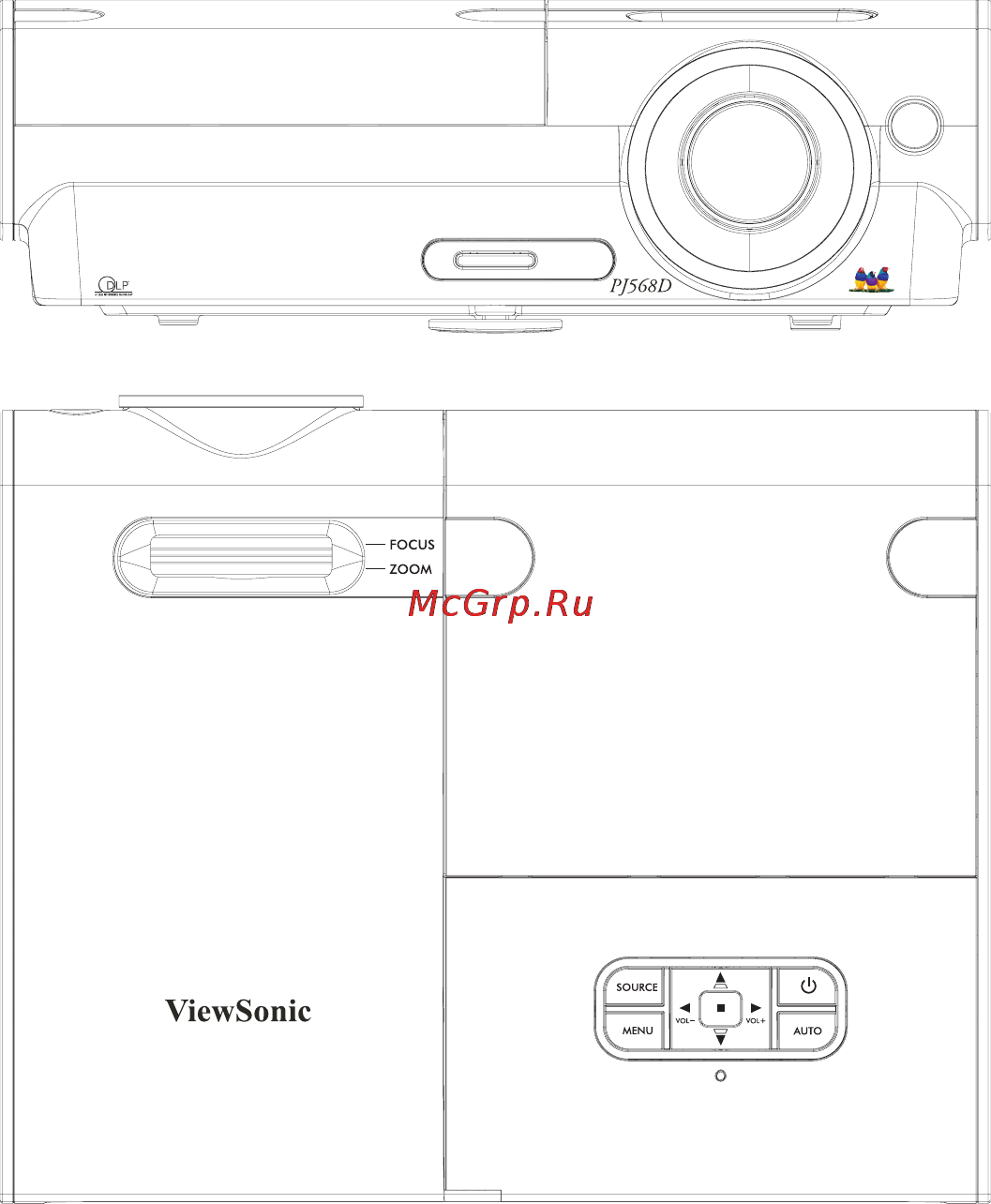 Viewsonic PJ568D [50/54] Размеры