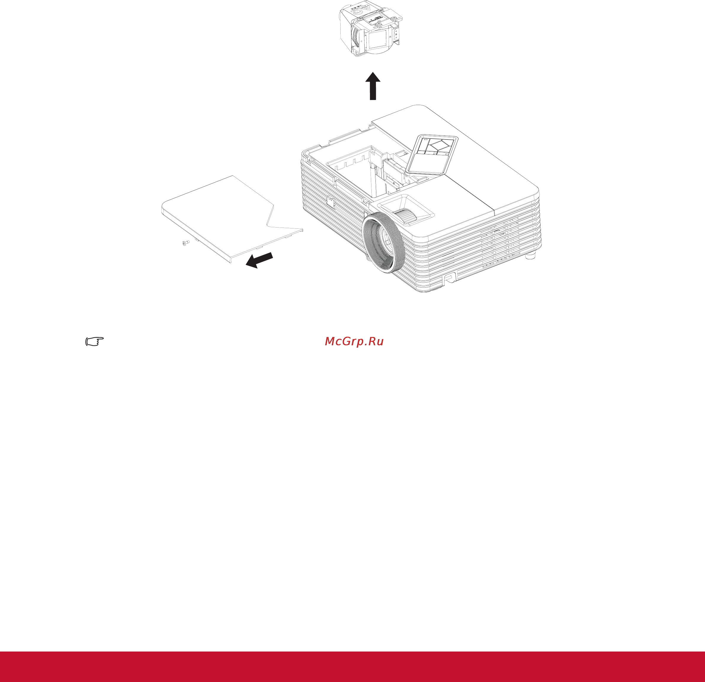 Viewsonic PJD7223 [41/55] Вставьте в проектор новый модуль лампы и затяните винты