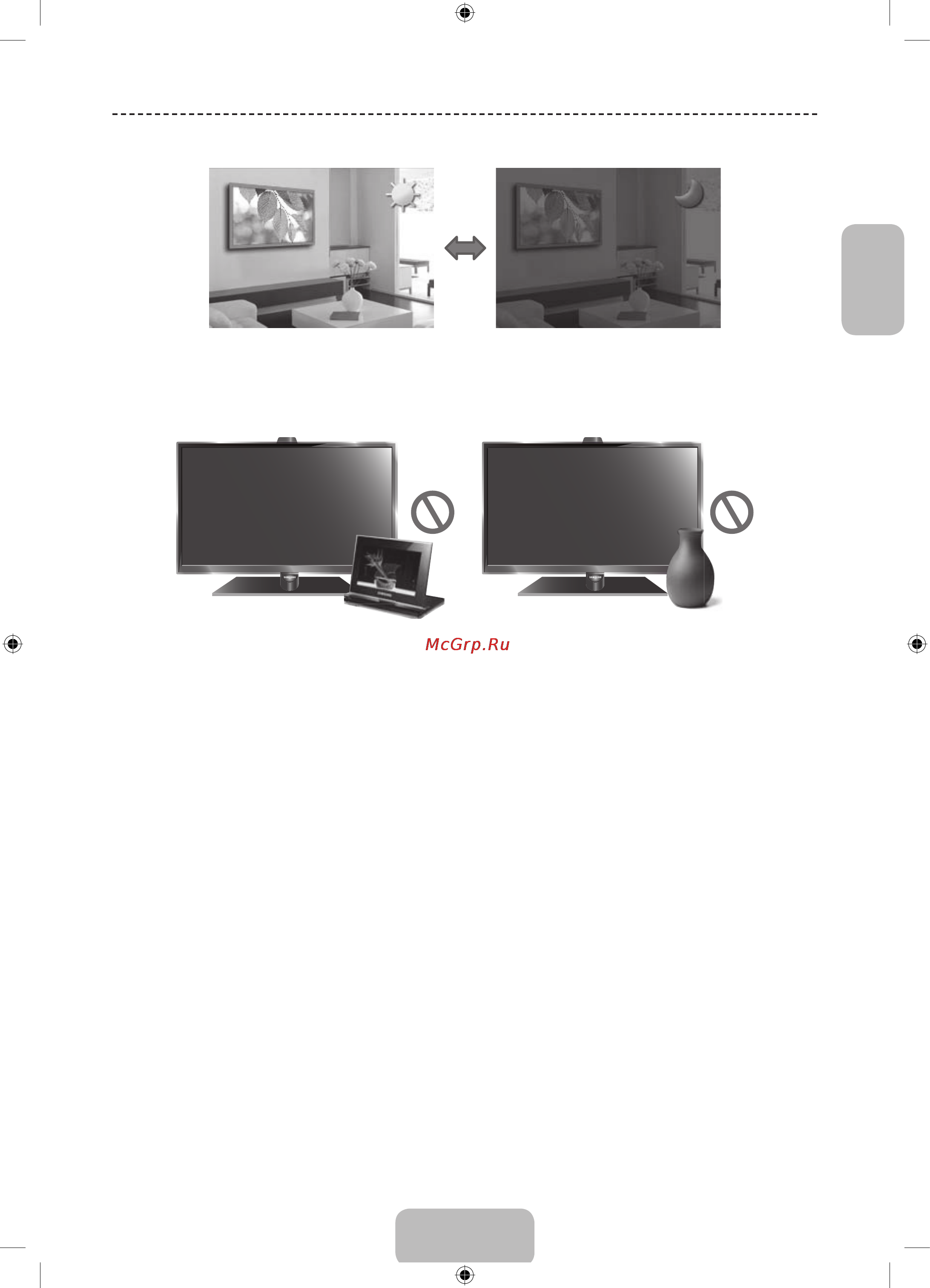 Samsung UE46F7000AT [44/93] Датчик экон реж и яркость экрана