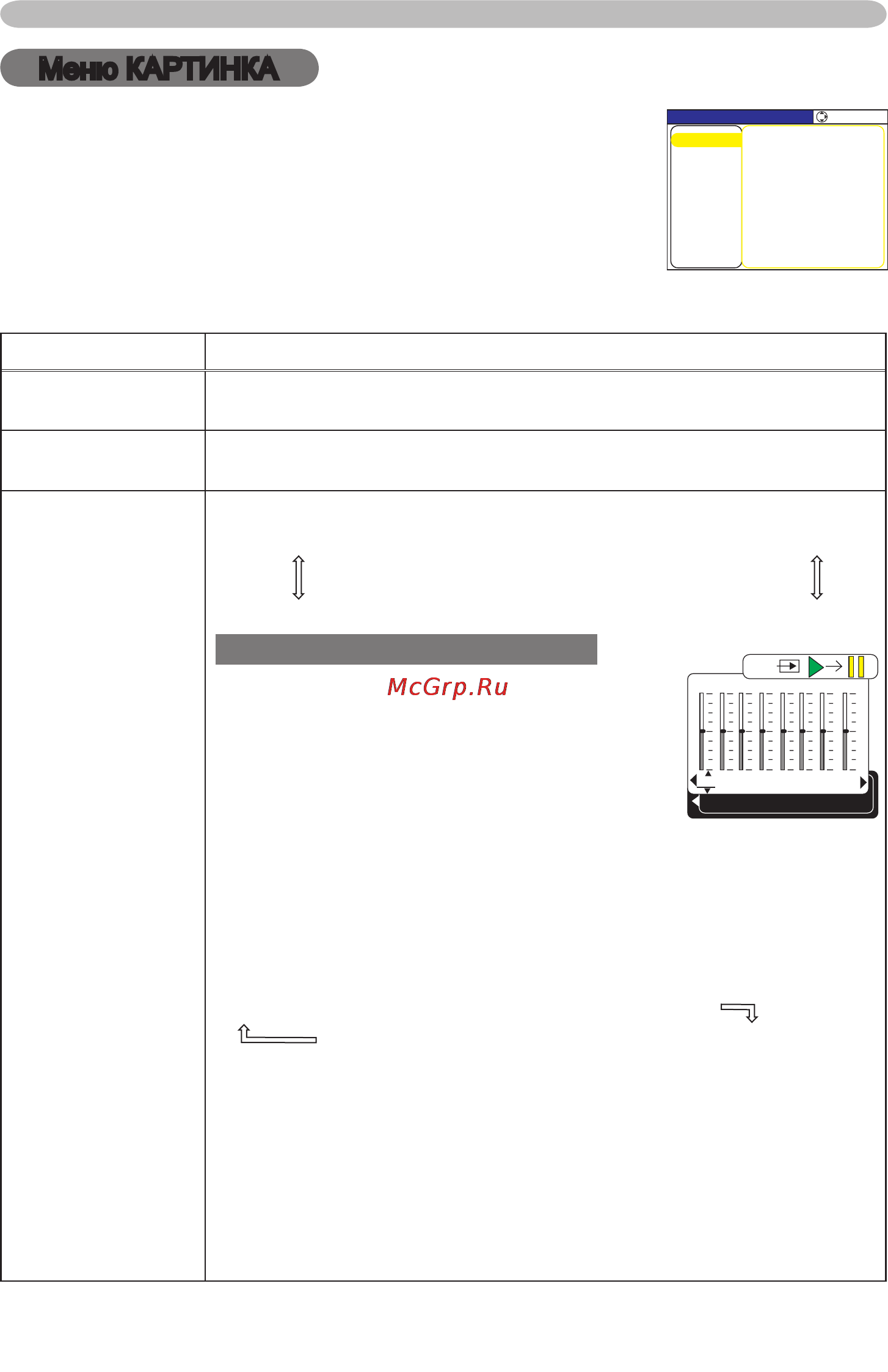 Viewsonic PJL3211 [28/76] Меню картинка
