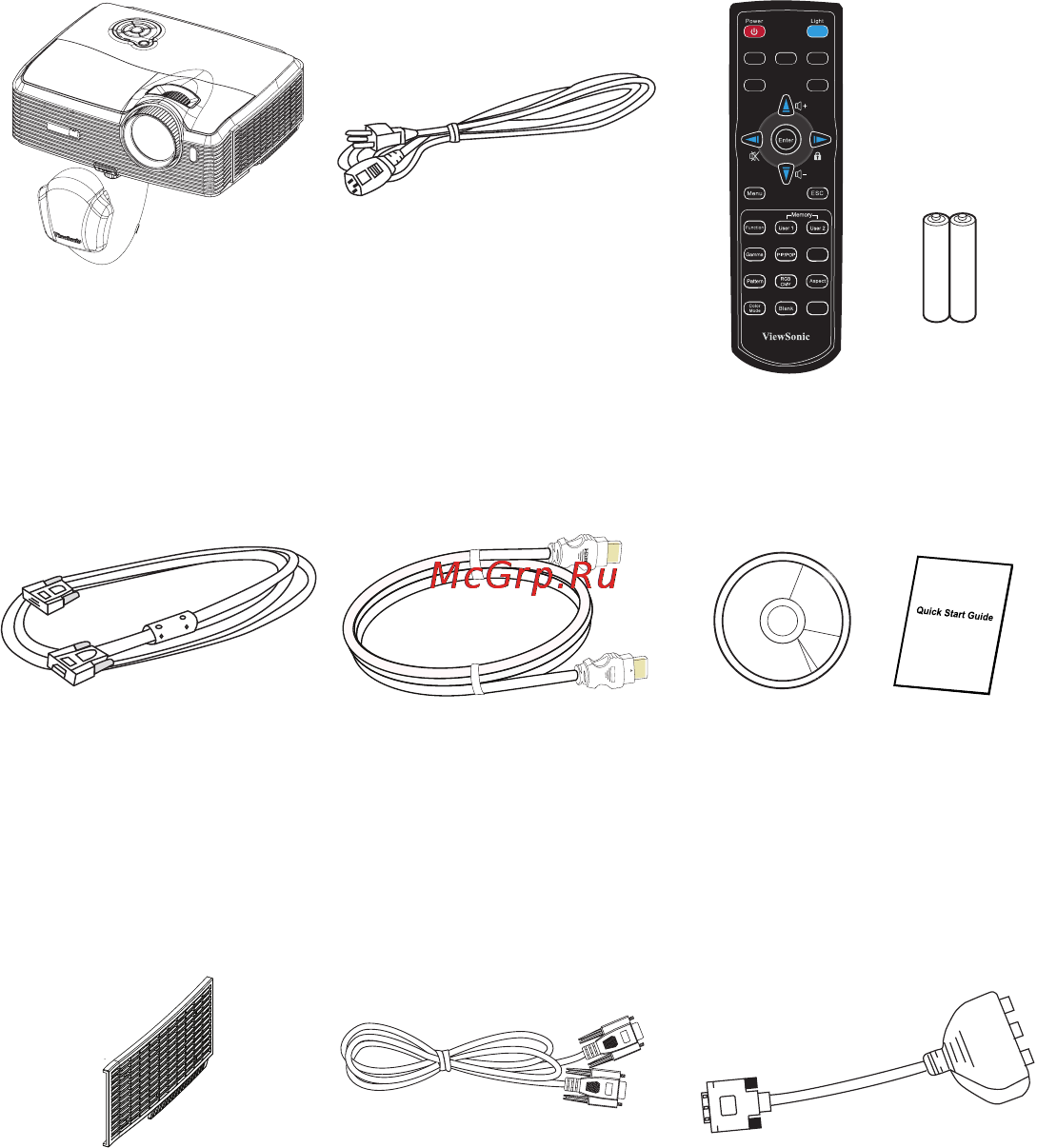 Viewsonic PLED-W500 [10/55] Комплектация