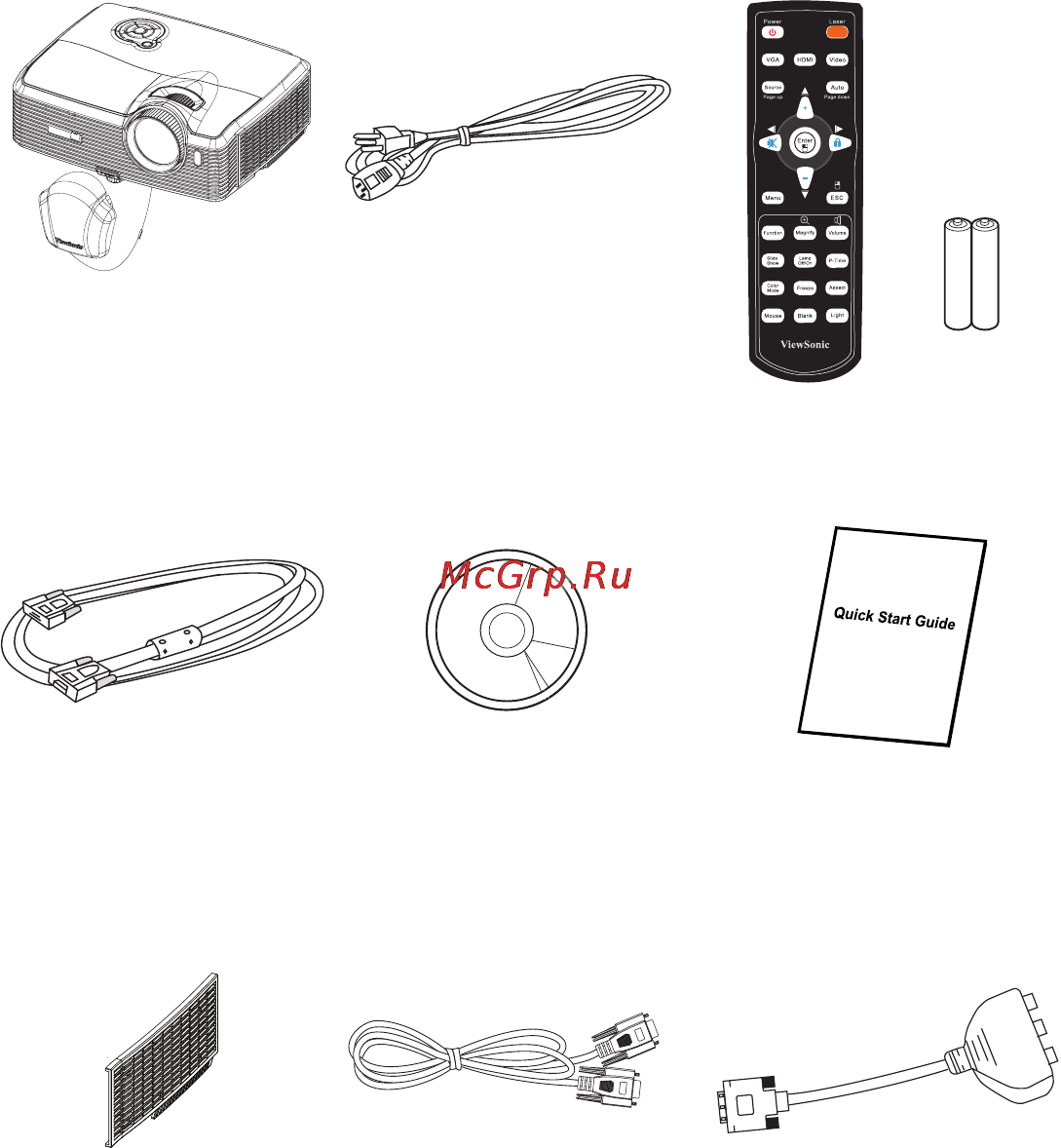 Viewsonic PRO8450W [11/80] Комплектация