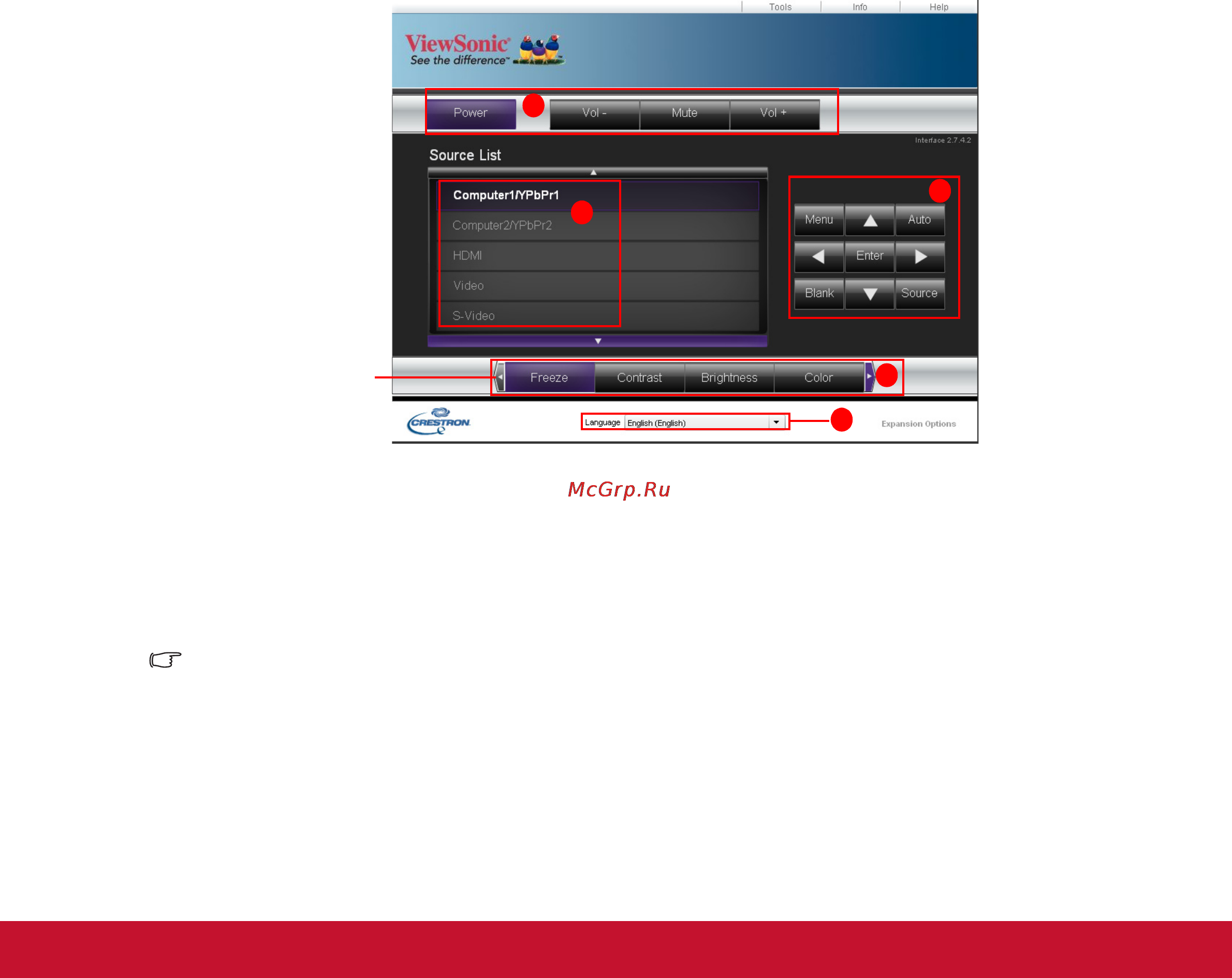 Viewsonic SD-Z246 [44/70] Сведения о системе управления crestron