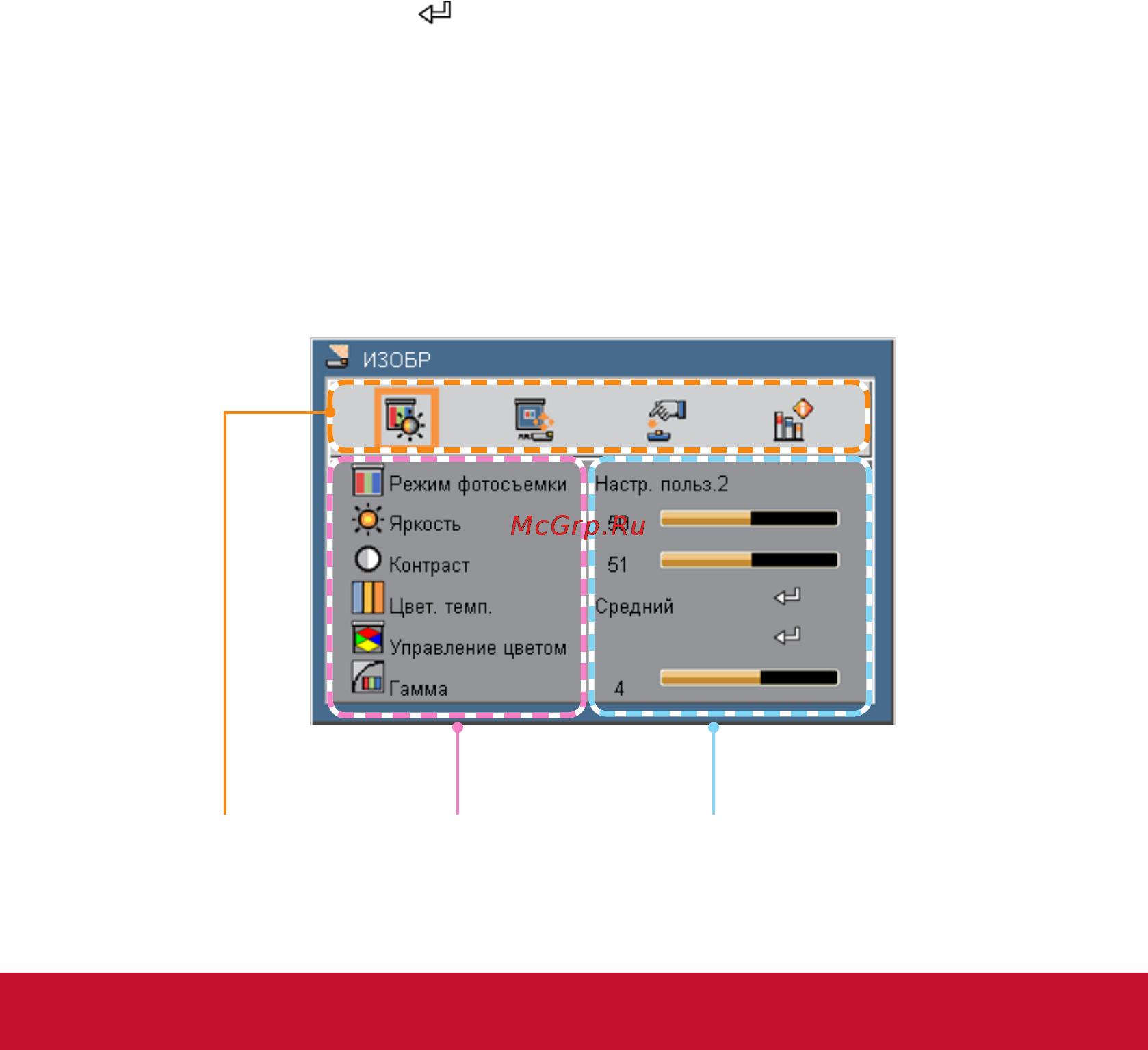 Viewsonic PRO9000 [23/55] Окна экранного меню