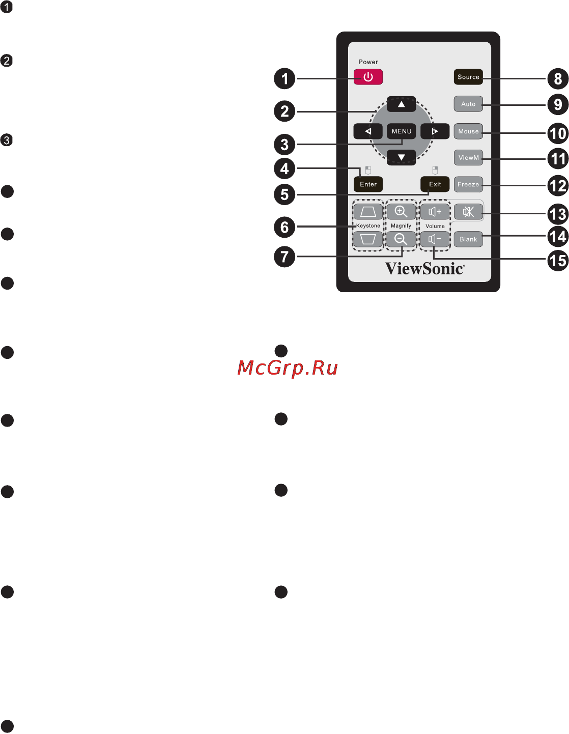 Viewsonic PJD6211 [14/41] Пульт дистанционного управления