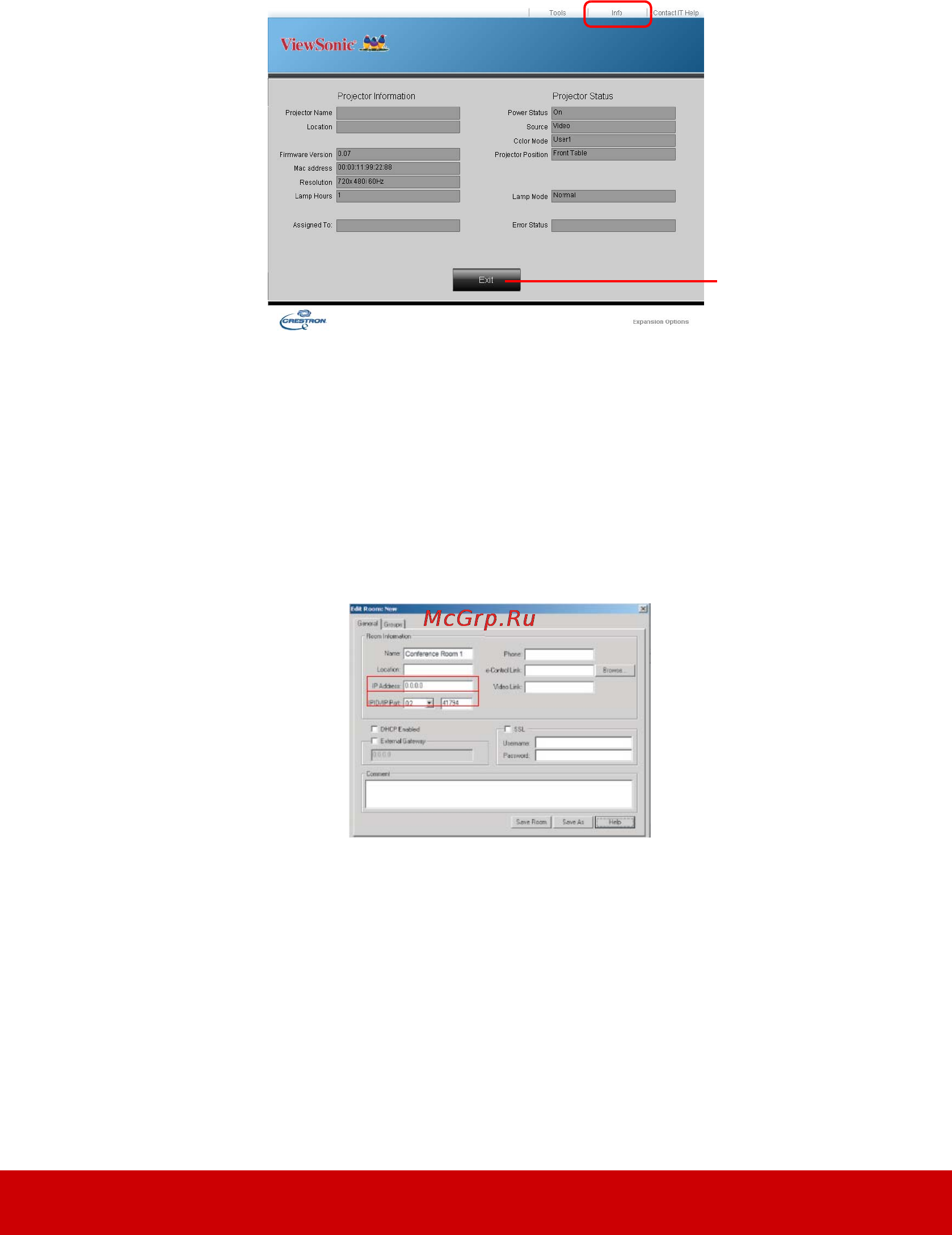 Viewsonic VT4250LED [52/91] Pjlink snmp amx xpanel