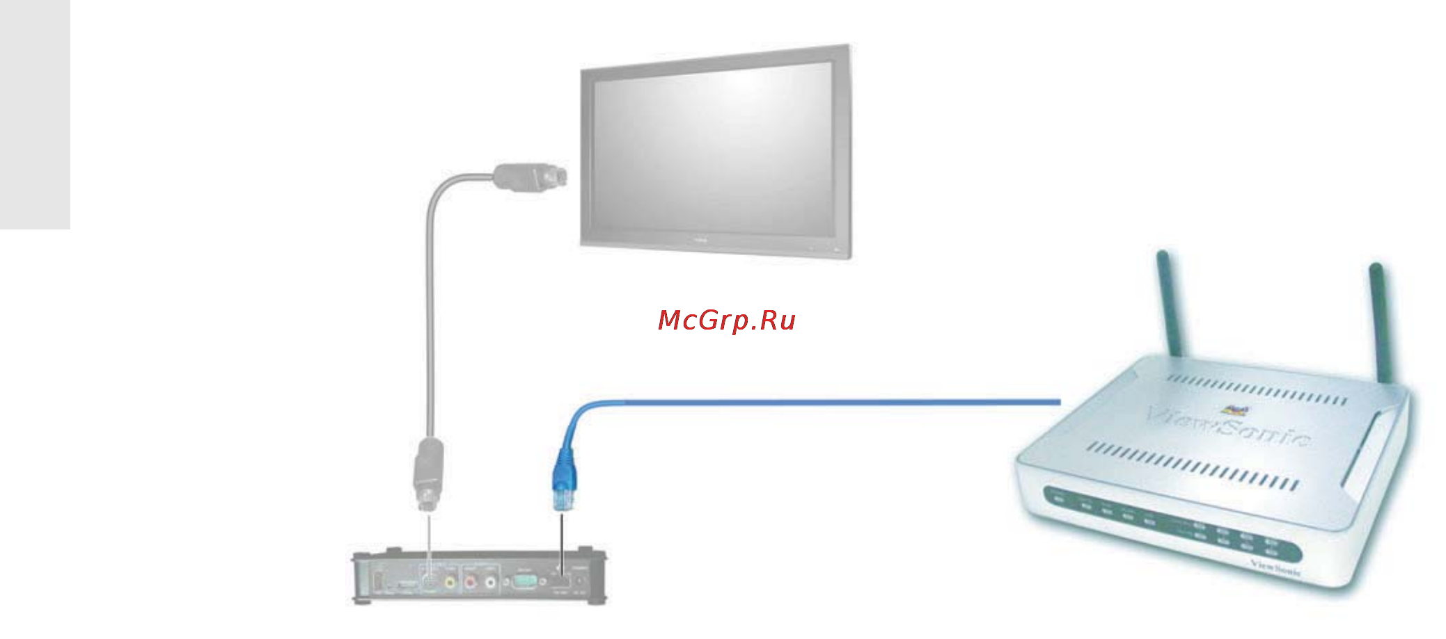 Viewsonic NMP-530 [12/48] Connect the supplied rj 45 ethernet cable from the nmp 530 to a router with dhcp services refer to your router s user guide or contact your network administrator for assistance