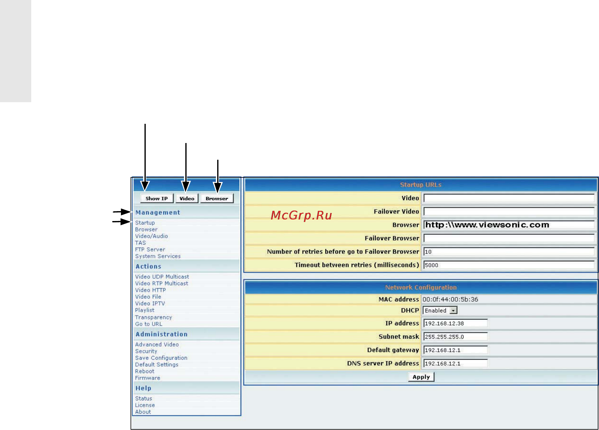 Viewsonic NMP-530 [18/48] Management