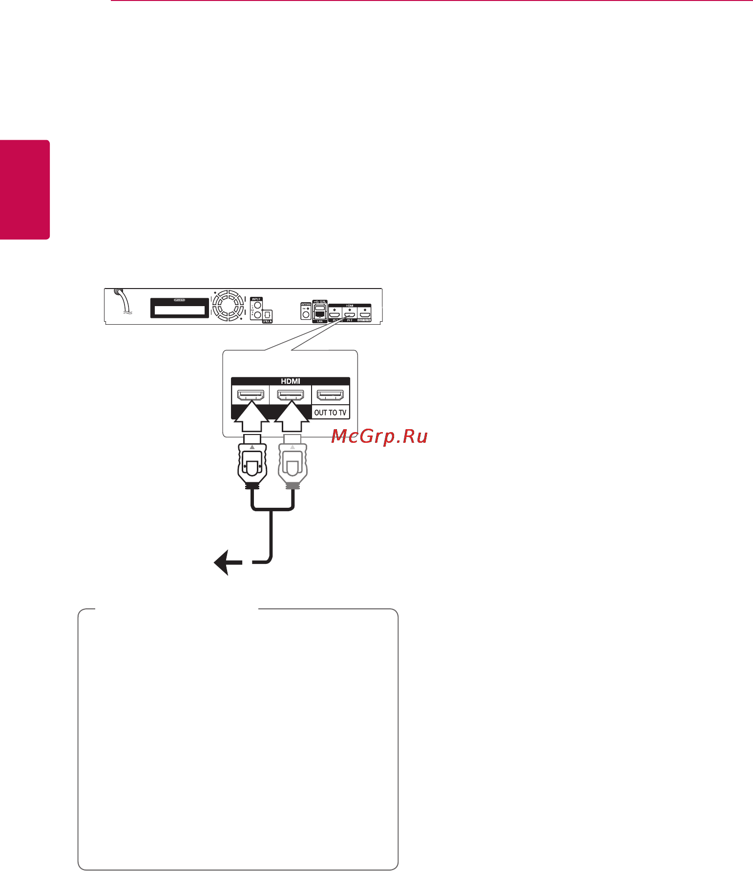 LG BH7530TB [18/79] Подключение через разъемы hdmi in 1 2