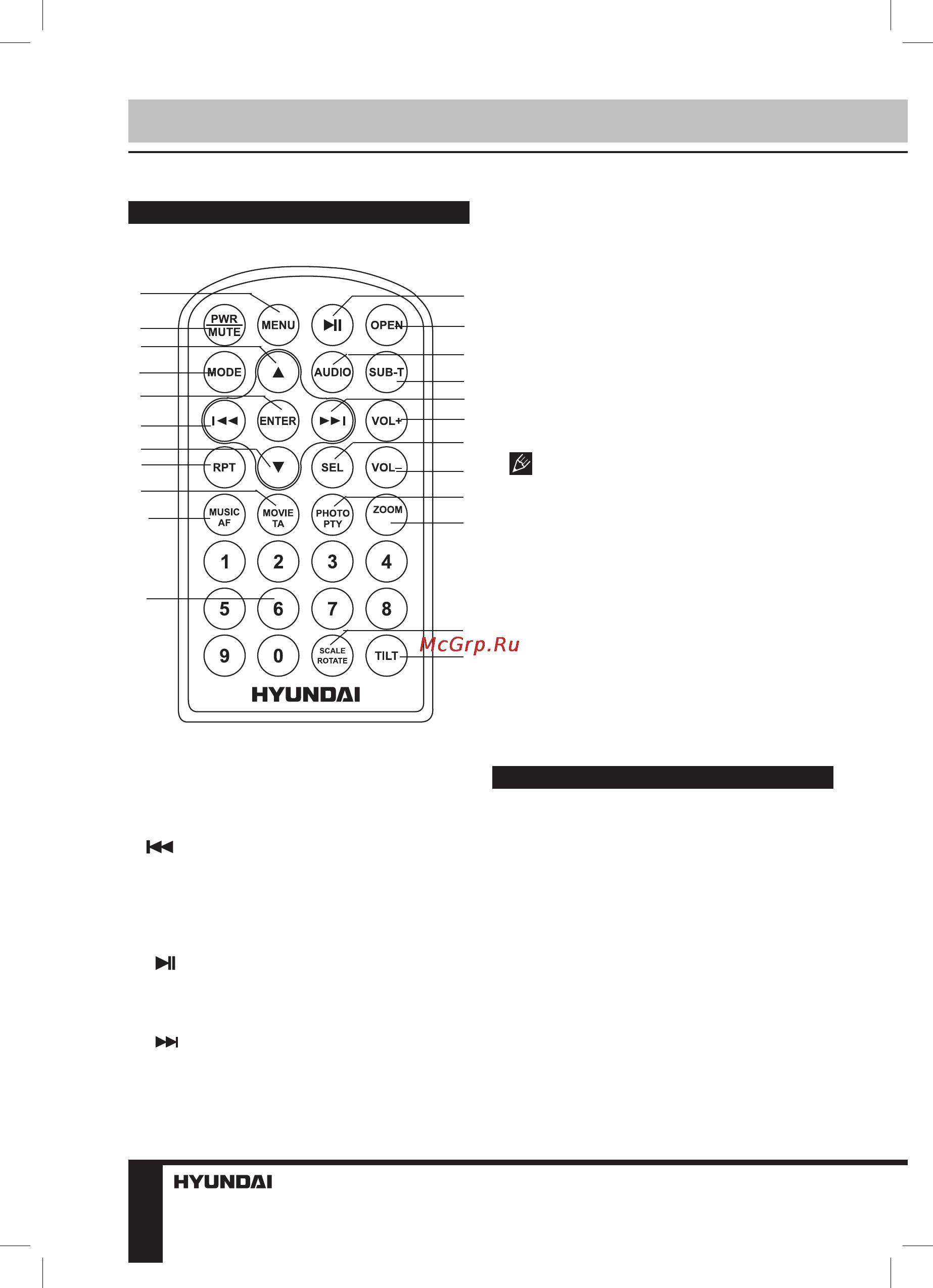 Hyundai H-CCR4702M Black/White [10/35] Operation
