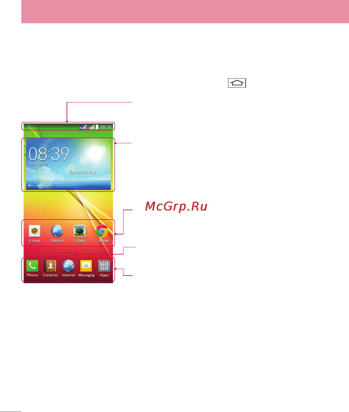 LG LGD325 (L70) [234/402] Негізгі экран