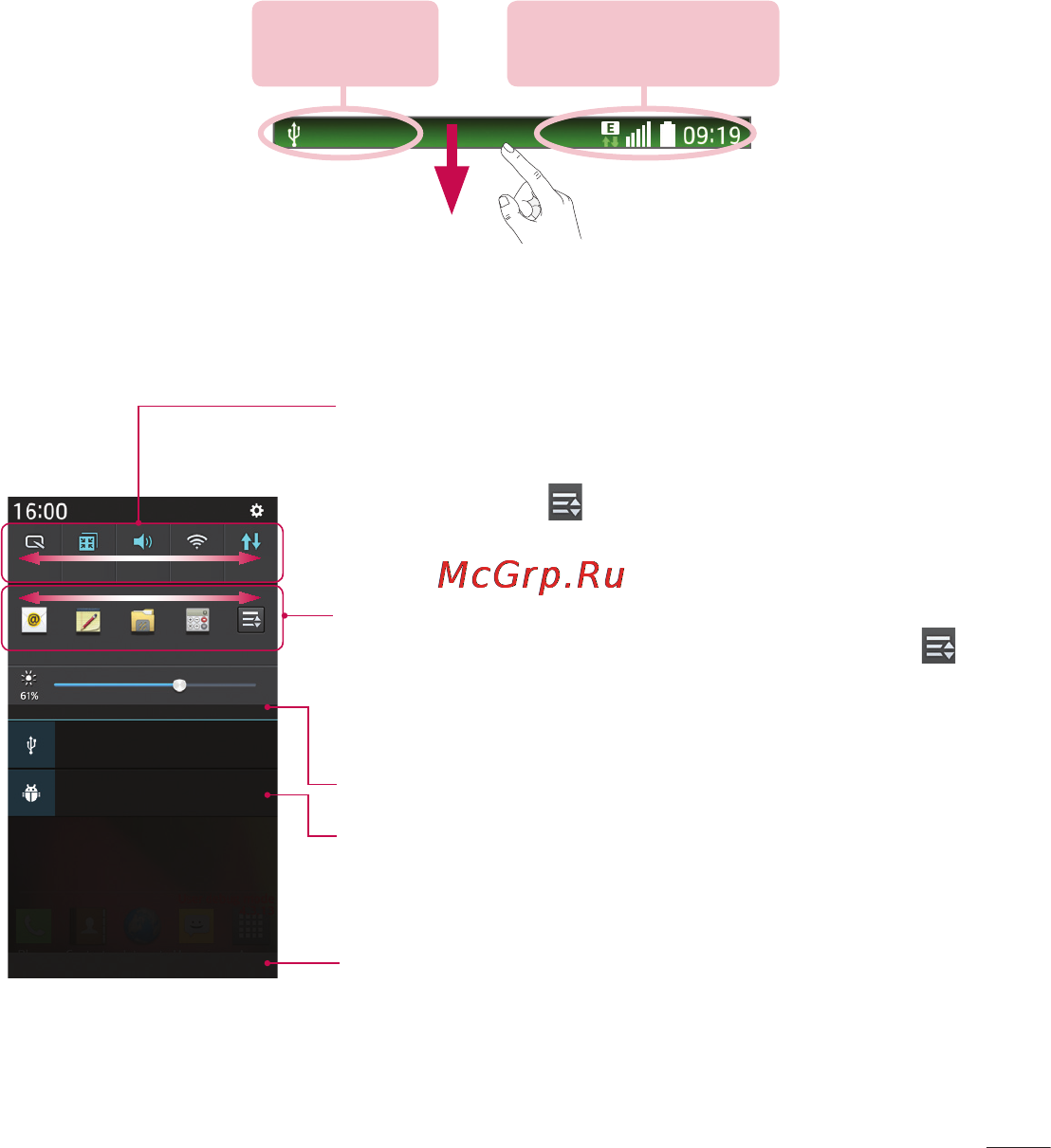 LG LGD405 [347/412] Opening the notifications panel