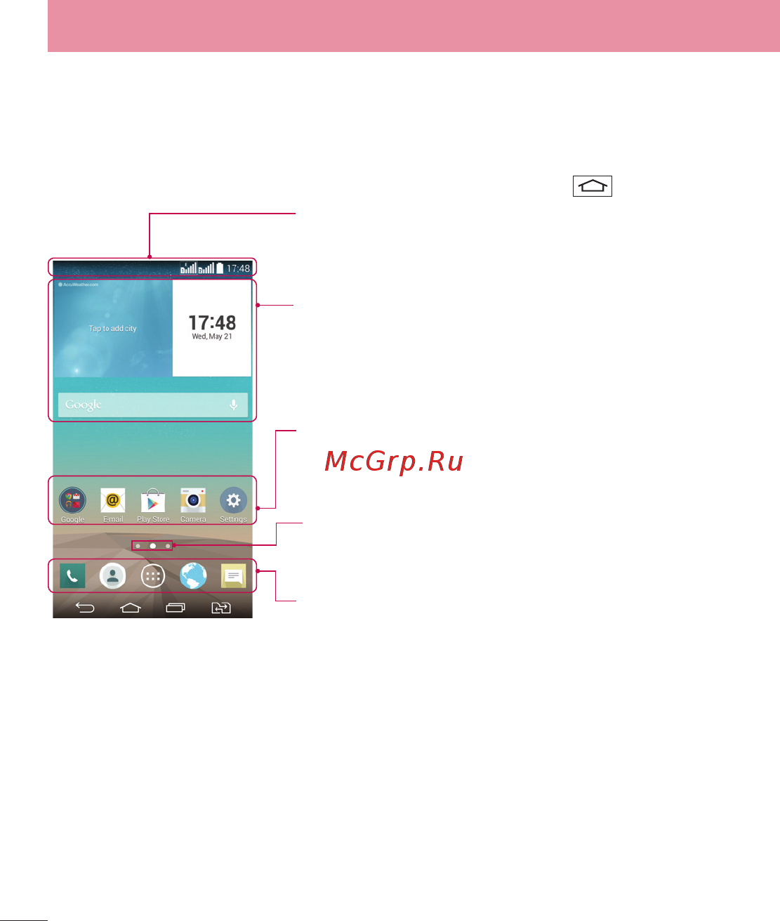 LG LGD724 G3s [30/412] Дополнительный главный экран