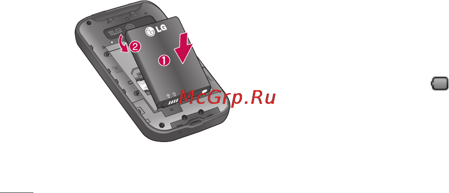 LG E510 [44/388] Зарядка аккумулятора телефона