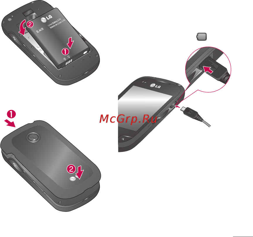 LG P690 Optimus Link [137/252] Зарядження телефону