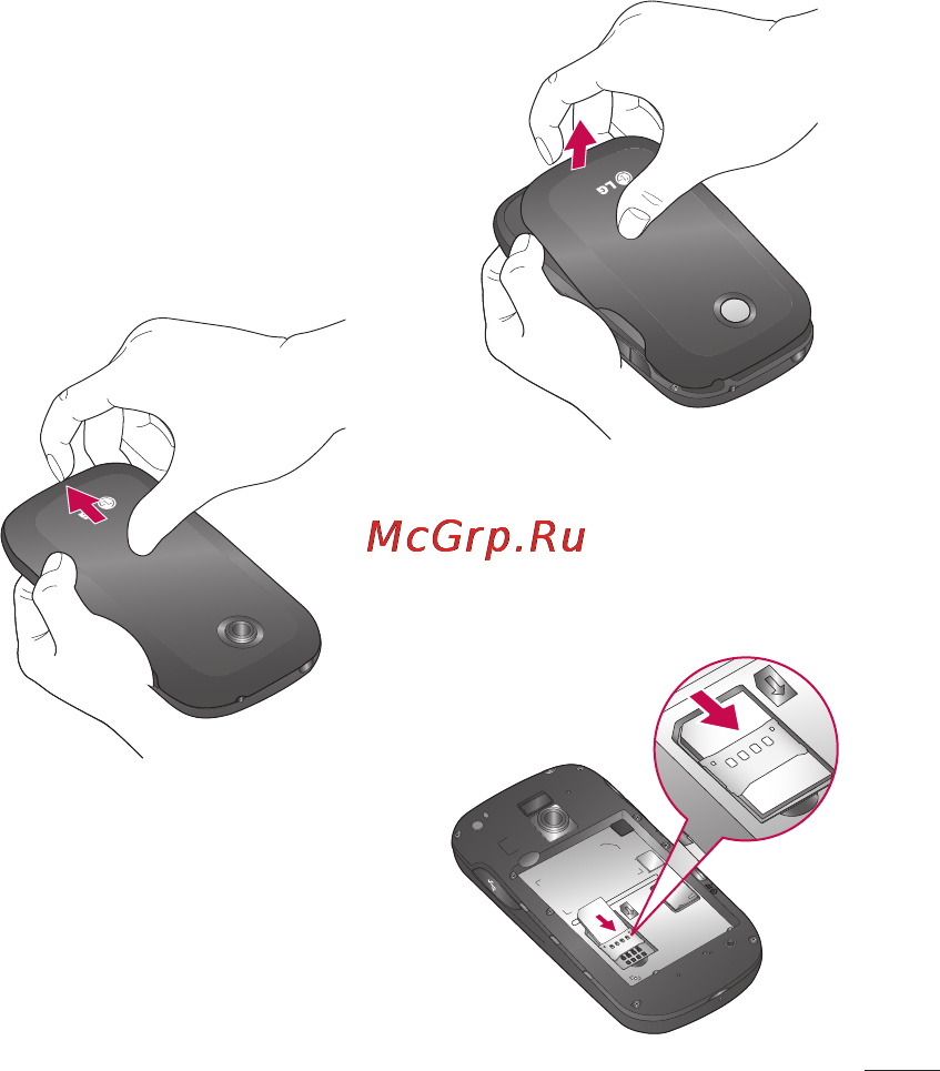 LG P690 Optimus Link [31/252] Установка sim карты и аккумулятора