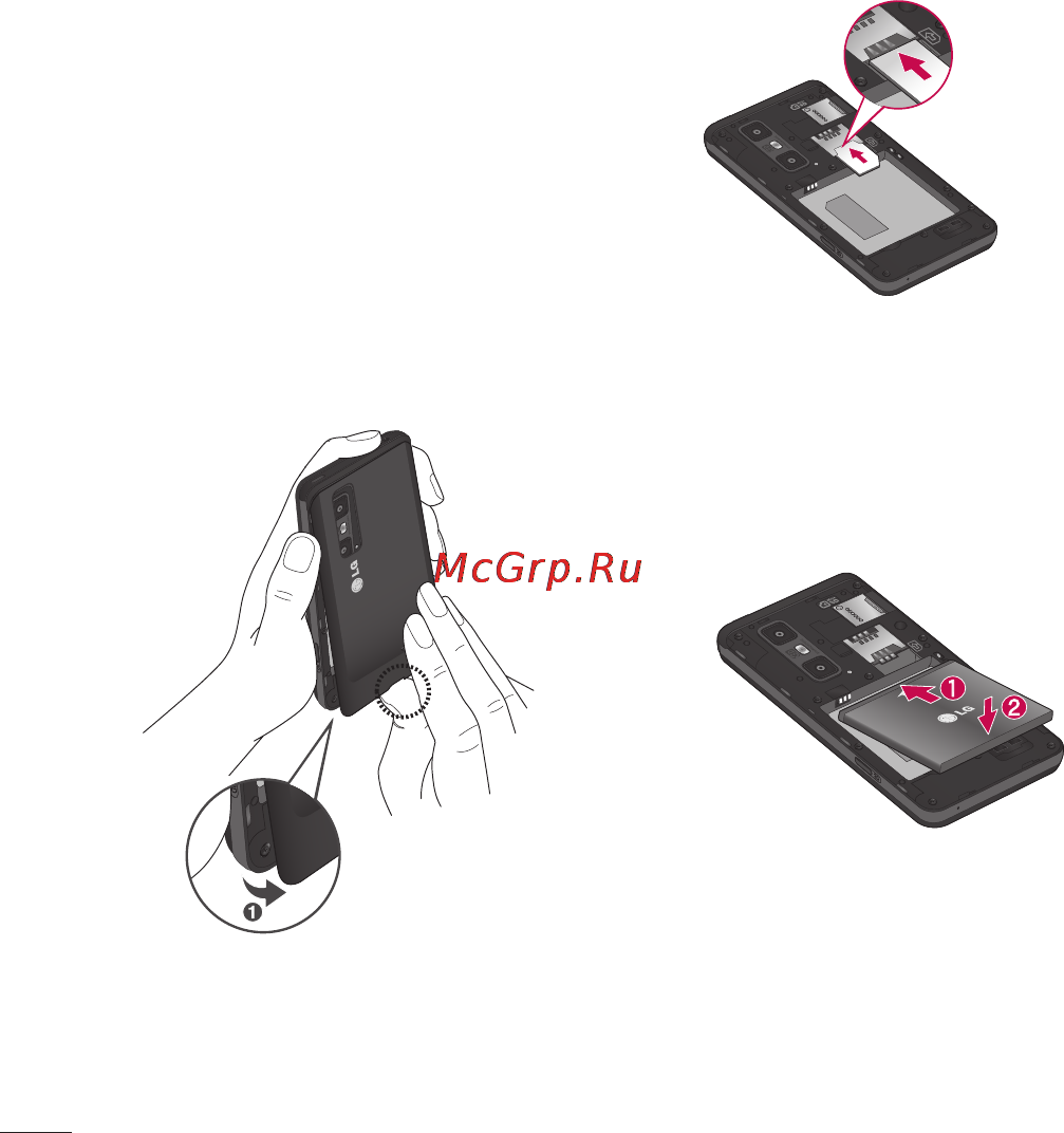 LG P725 Optimus 3D MAX [26/262] Установка sim карты и аккумулятора