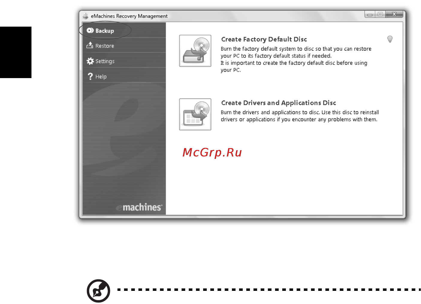E-Machines E642G [870/1698] Napálit zálohu na disk