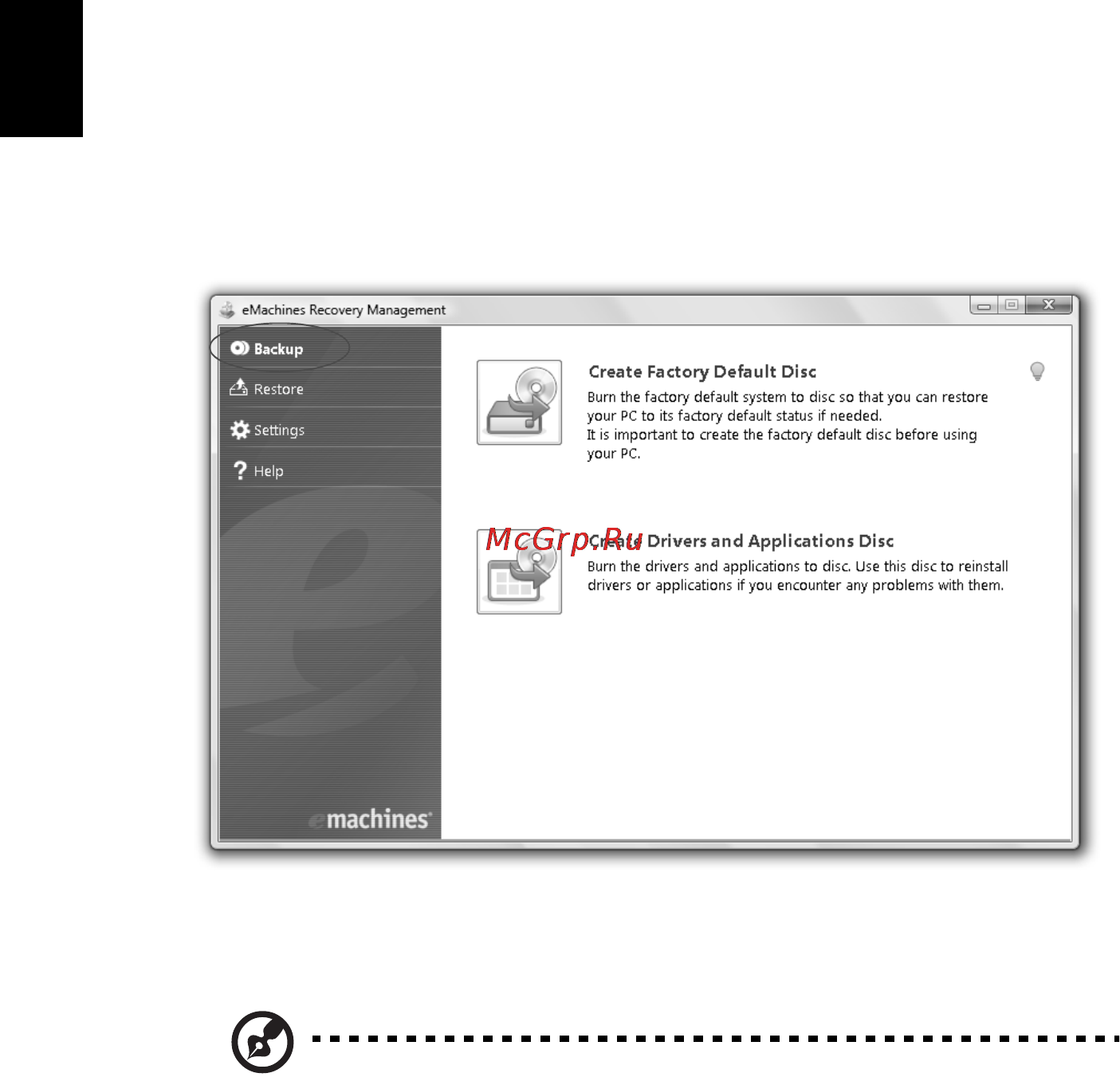 E-Machines E728 [46/1698] Burn backup discs