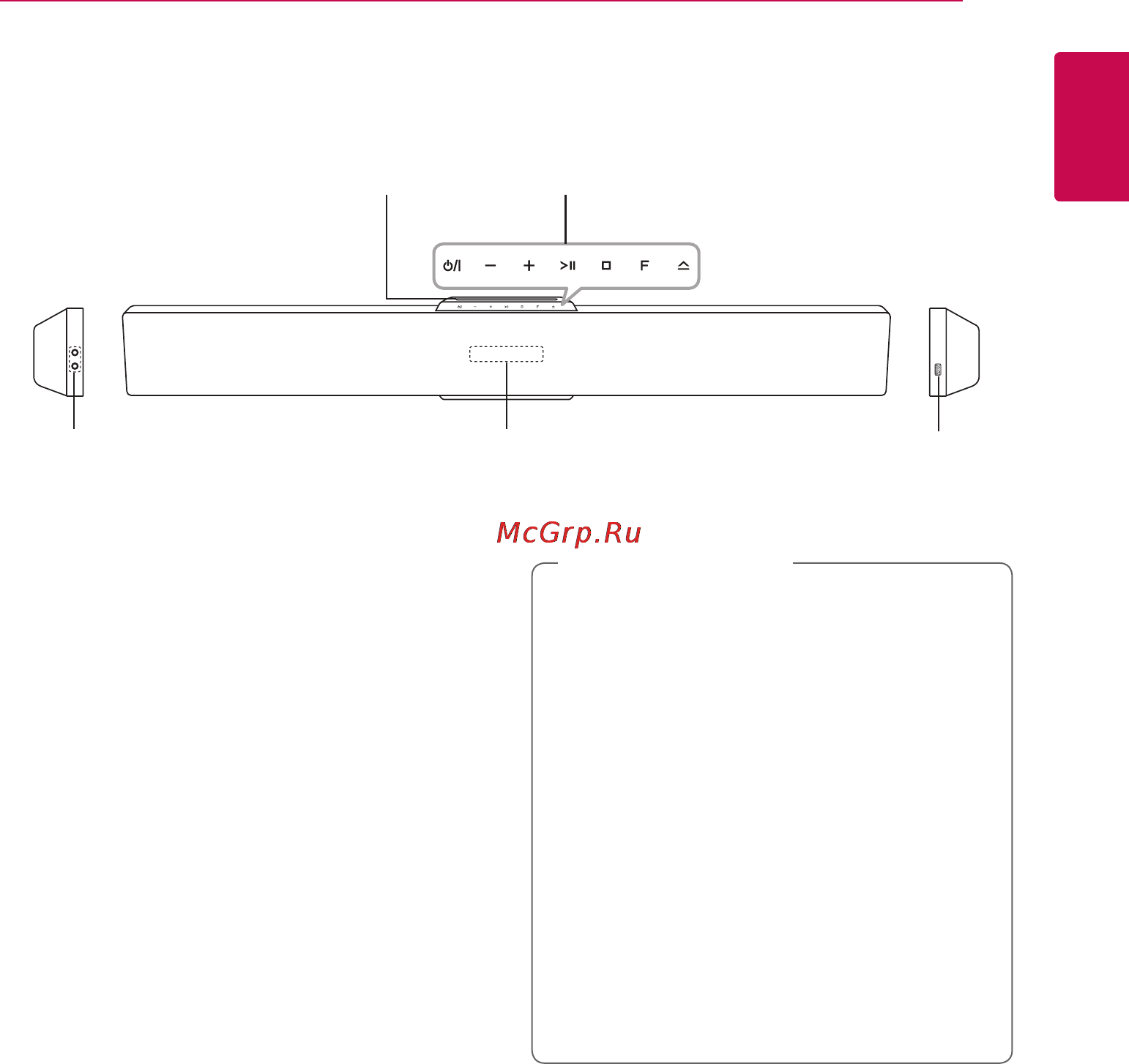 LG BB5530A [11/81] Передняя панель