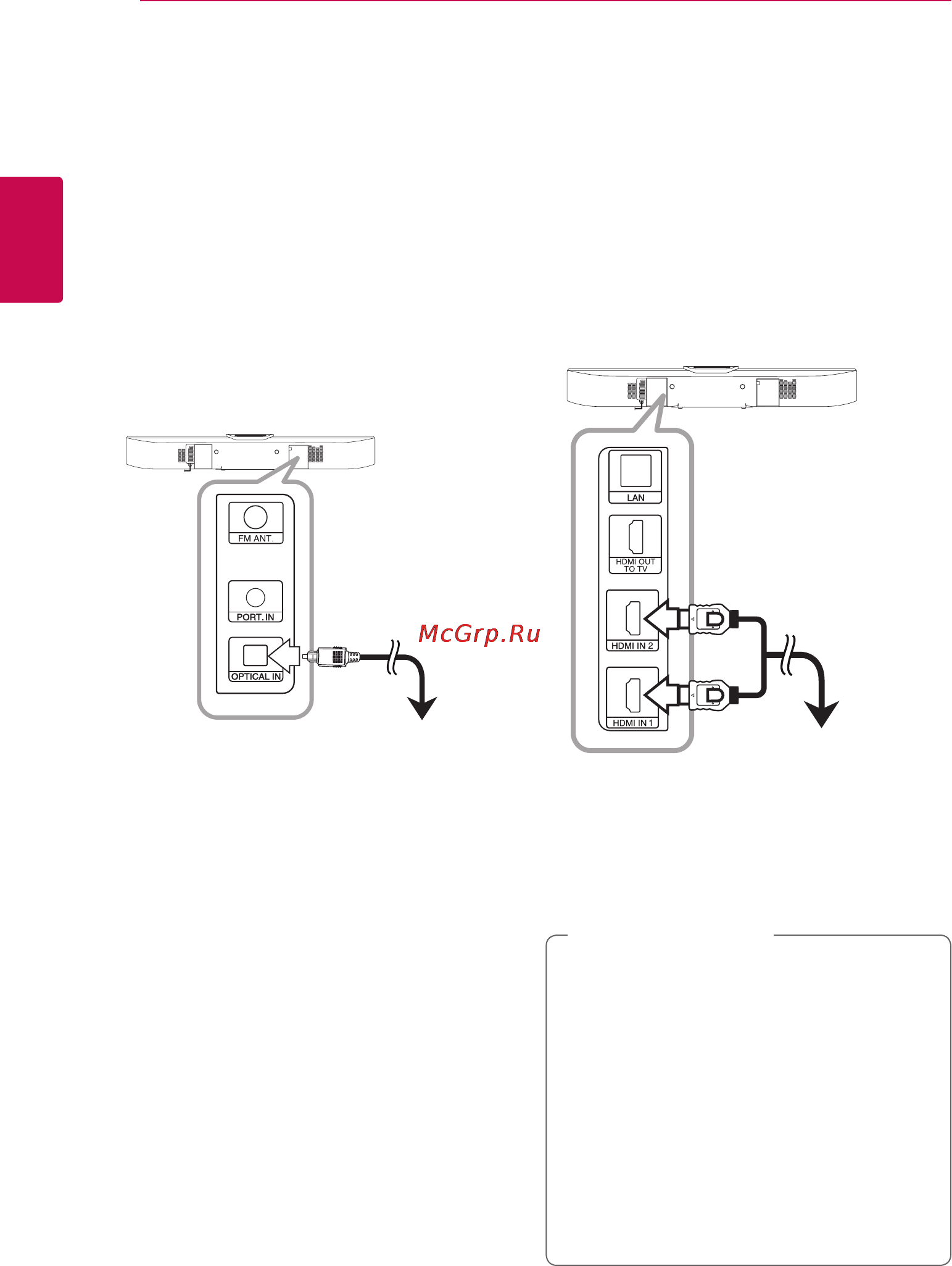 LG BB5530A [20/81] Подключение внешних устройств