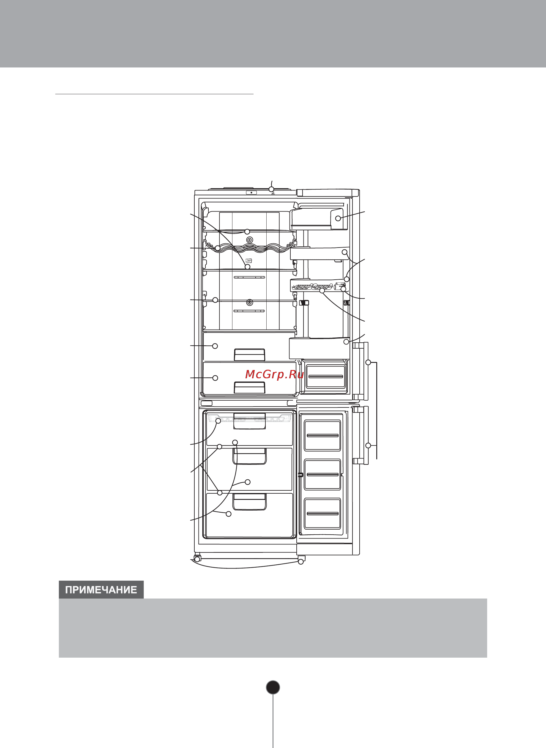 LG GA-M539ZVSP [10/32] Основные части холодильника