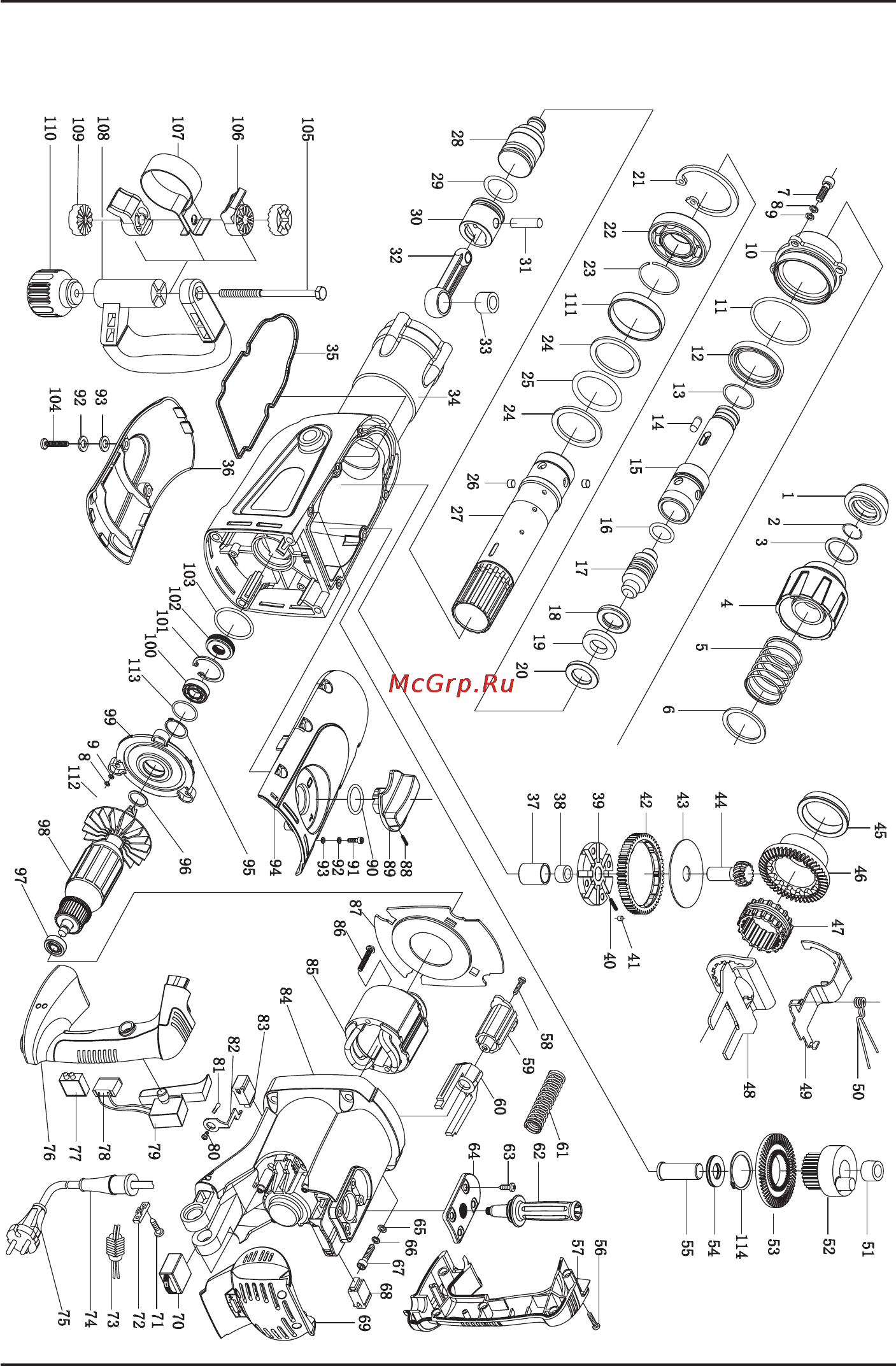 Stomer SRD-1700-K [32/40] Exploded view srd 1700 k