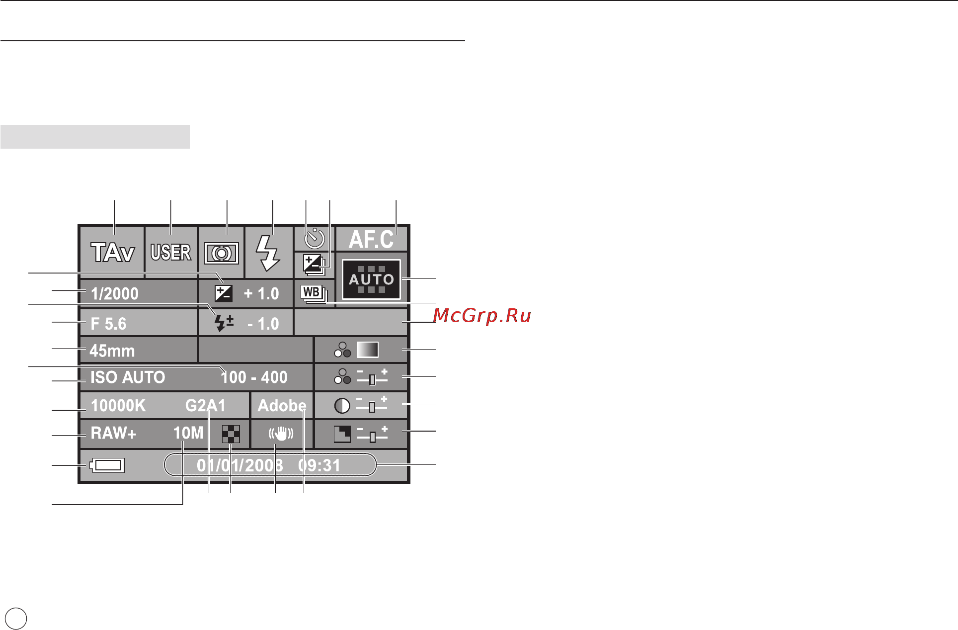 Samsung GX-20 [29/158] Индикация на жк дисплее