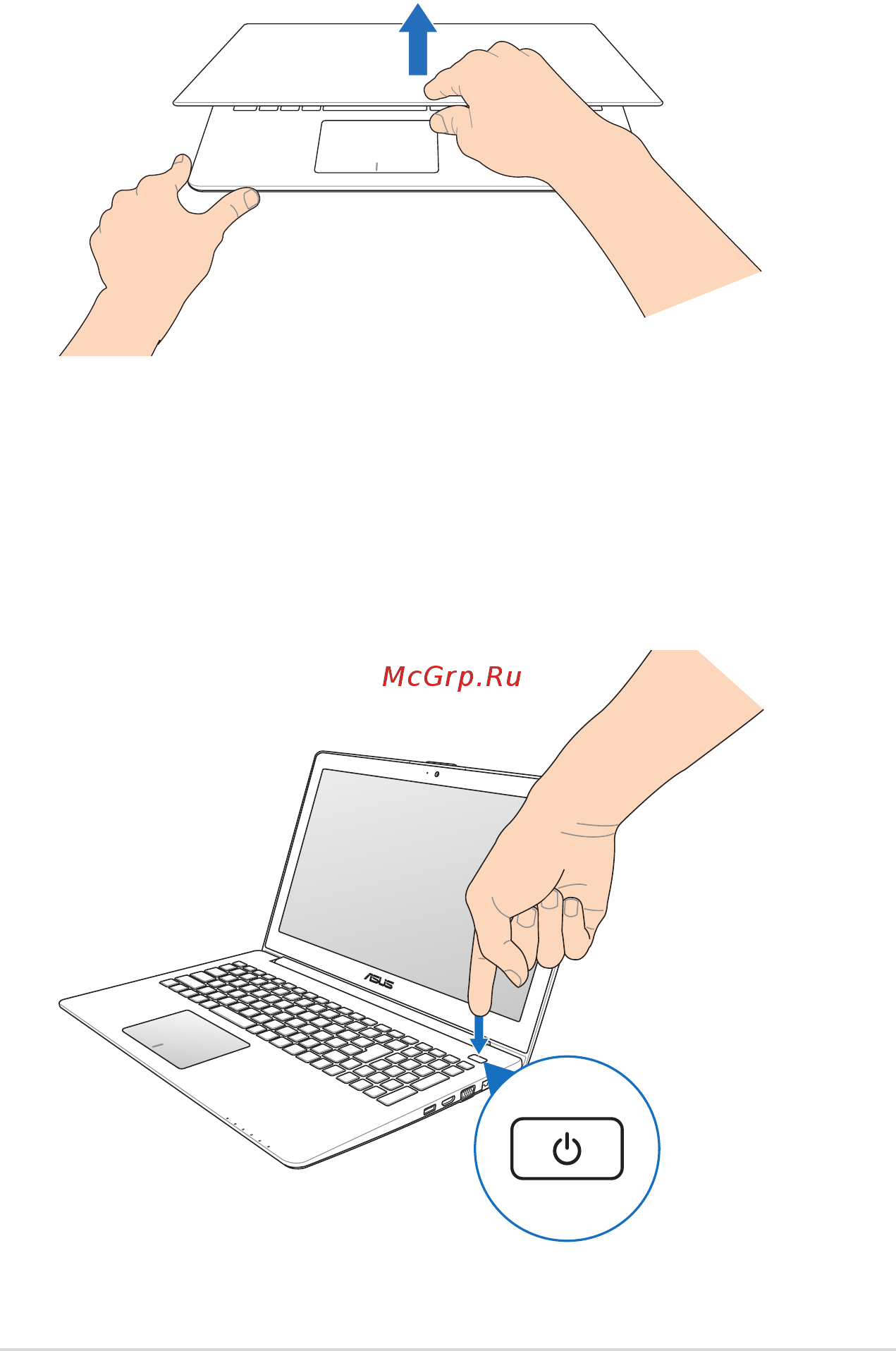 Asus VivoBook S400CA [21/102] Откройте крышку