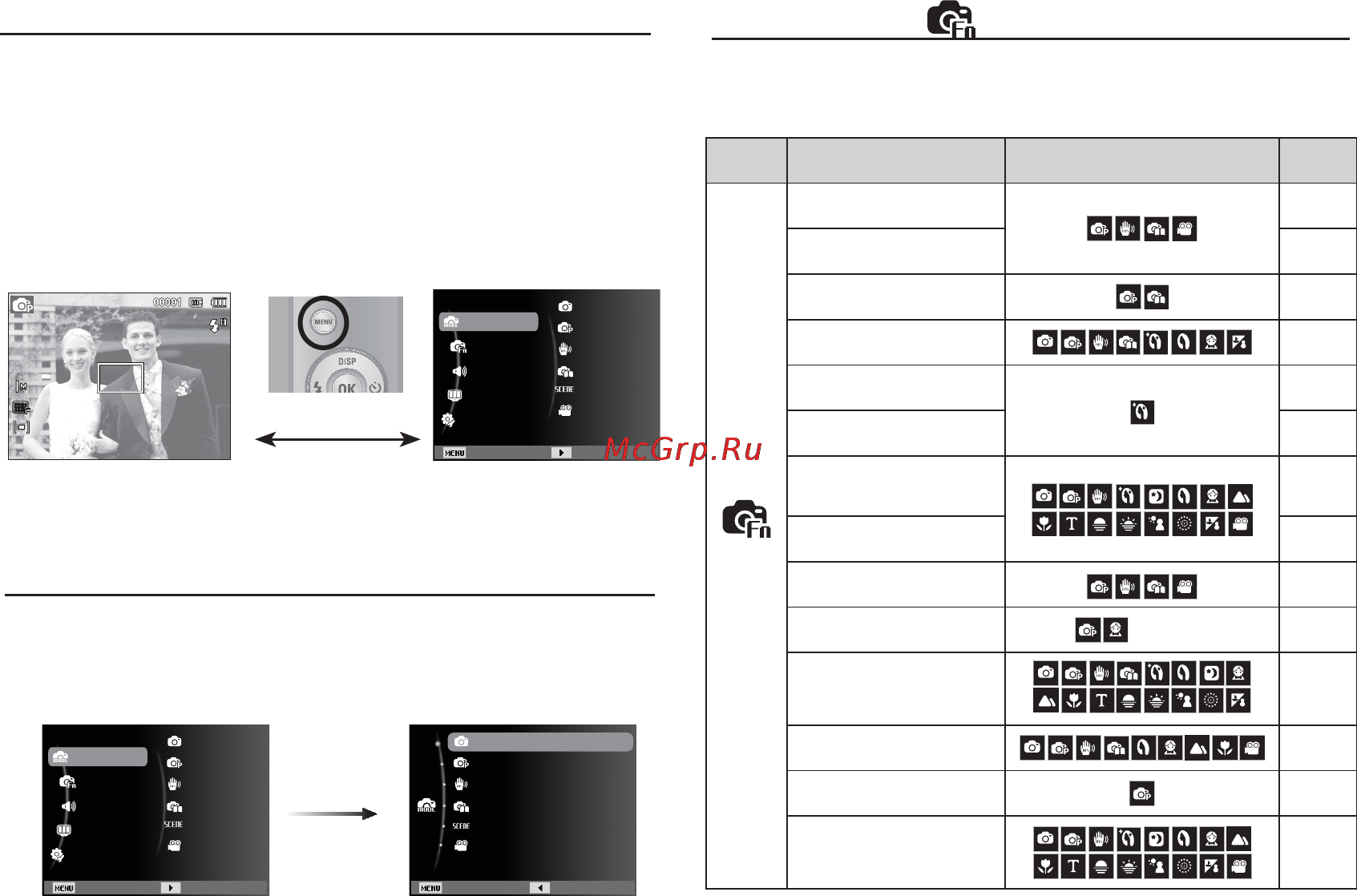Samsung ES55 [35/98] Кнопка menu функции ia1