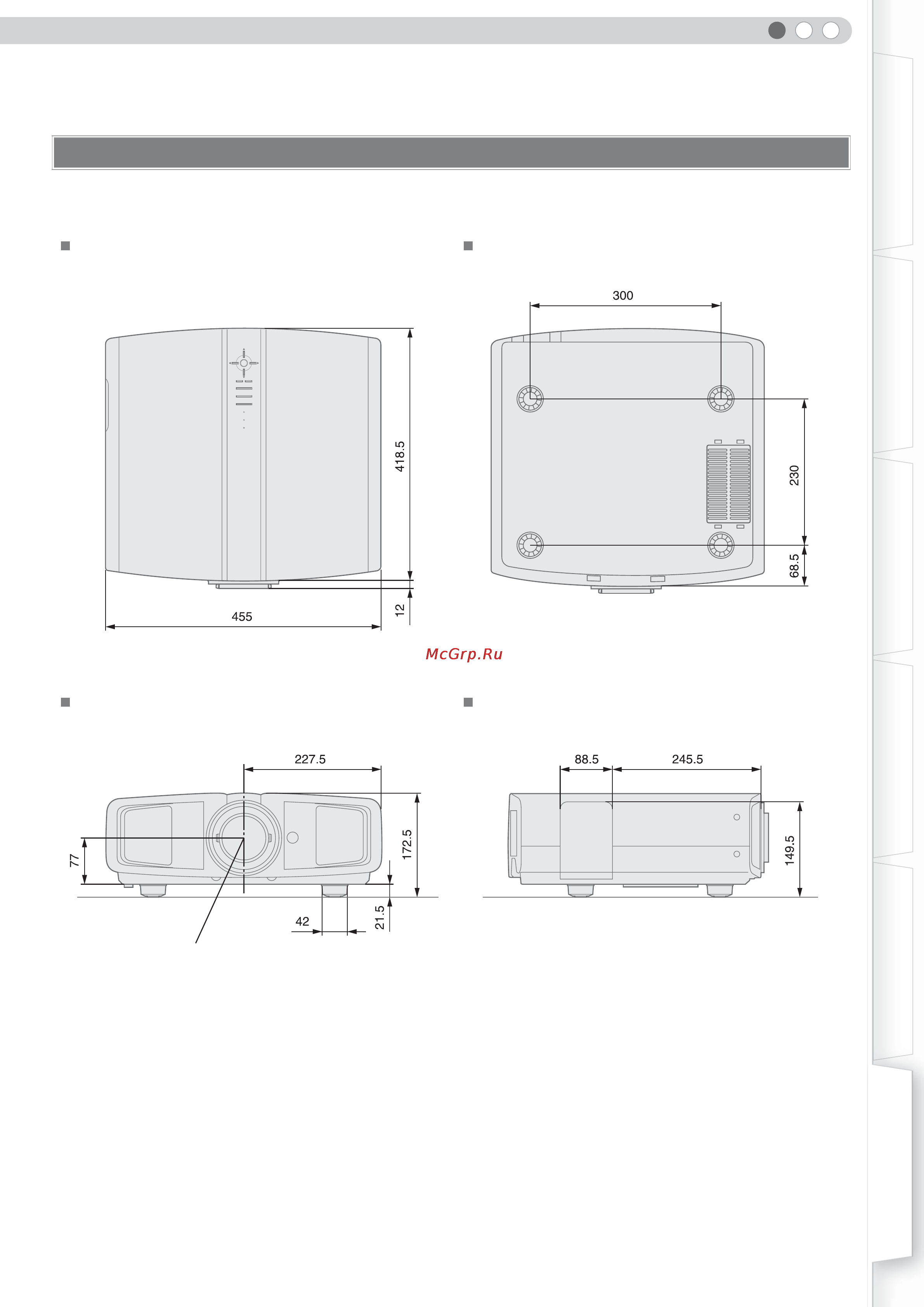 JVC DLA-HD1 [104/106] Размеры