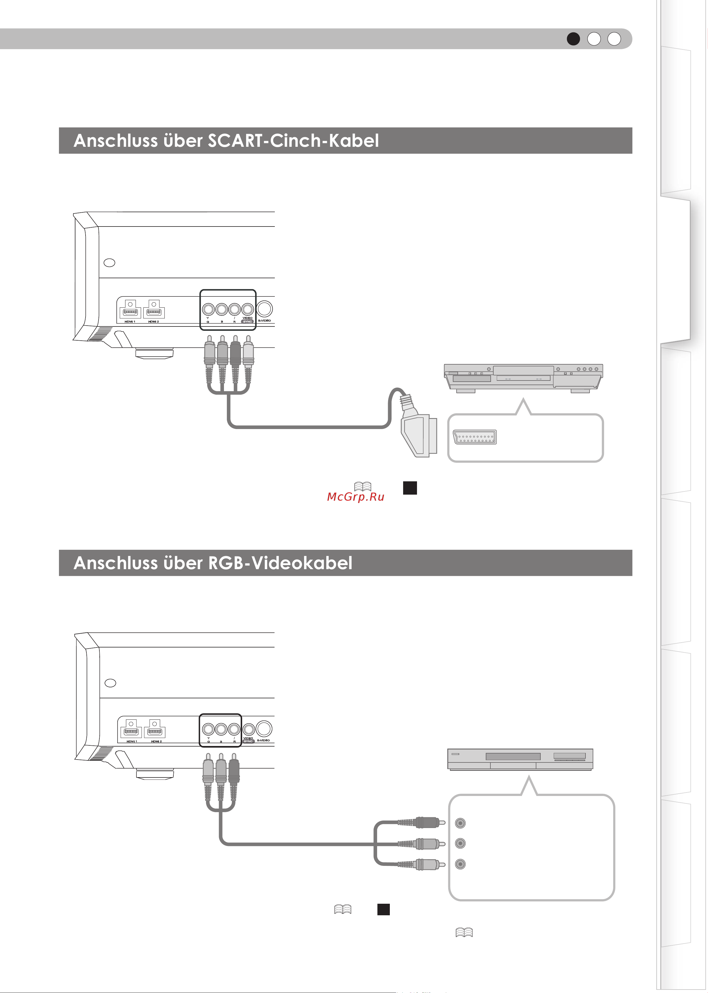 JVC DLA-HD550 [19/175] Anschluss über scart cinch kabel