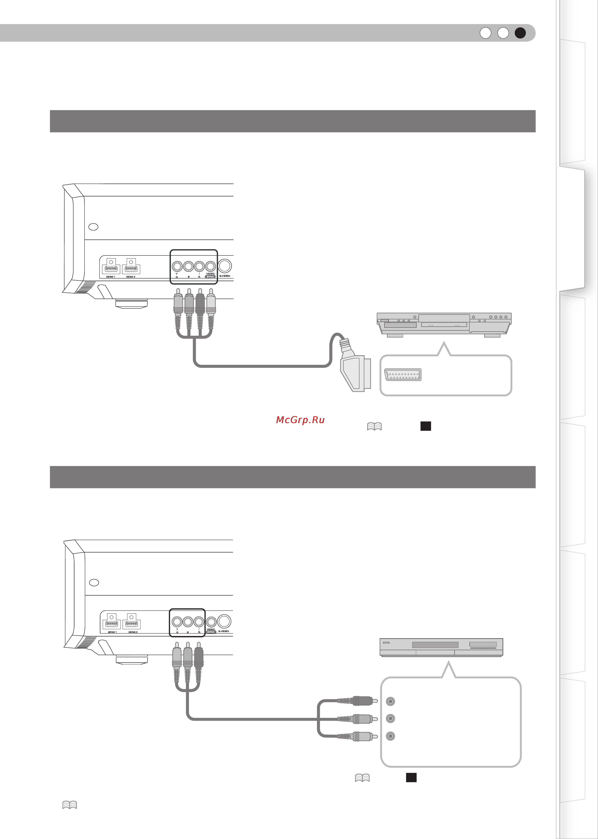 JVC DLA-RS15 [139/181] Подключение с помощью кабеля scart rca