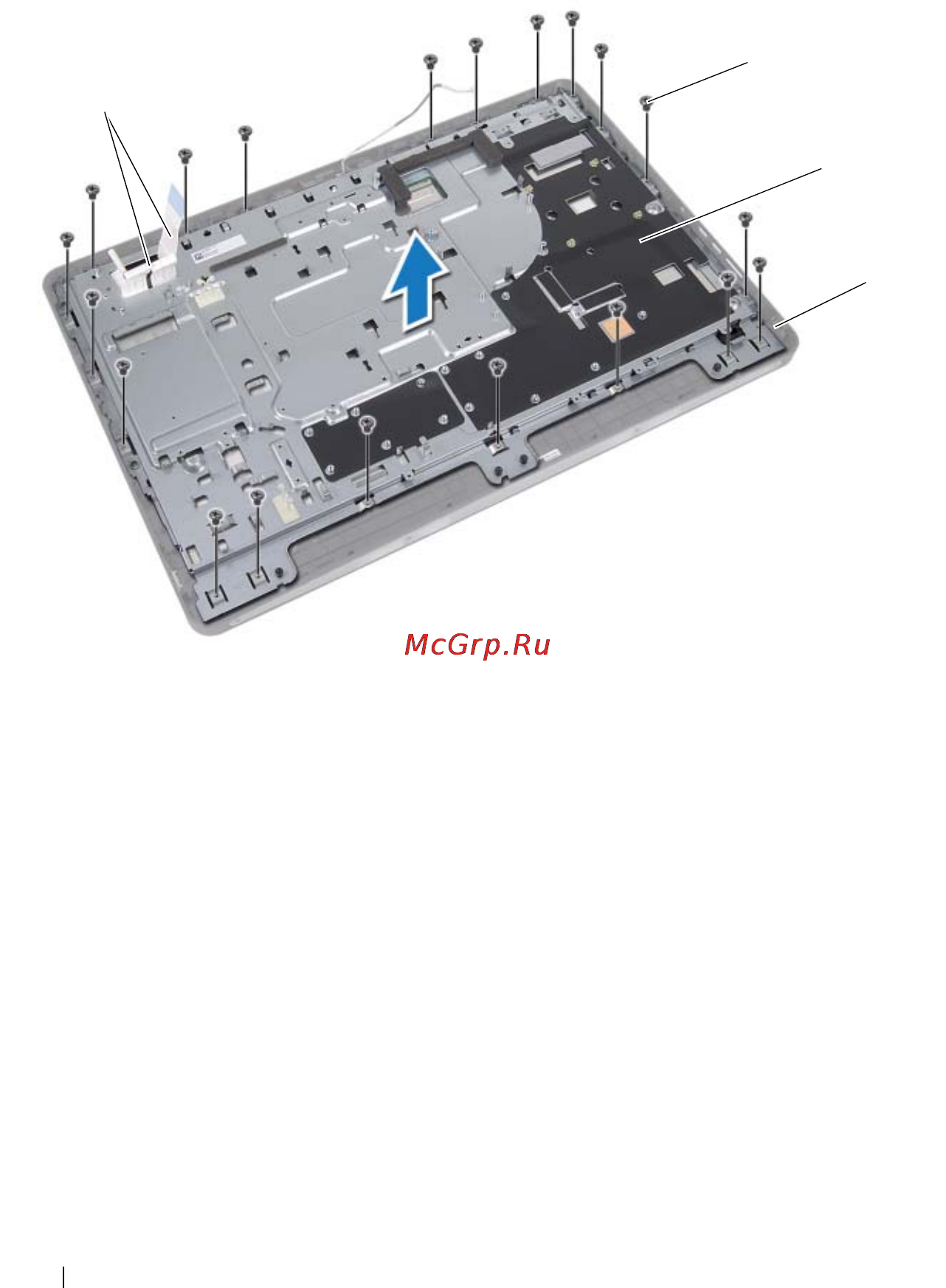 Dell Inspiron One /2330-7571/ [120/150] Выверните винты которыми корпус крепится к средней раме