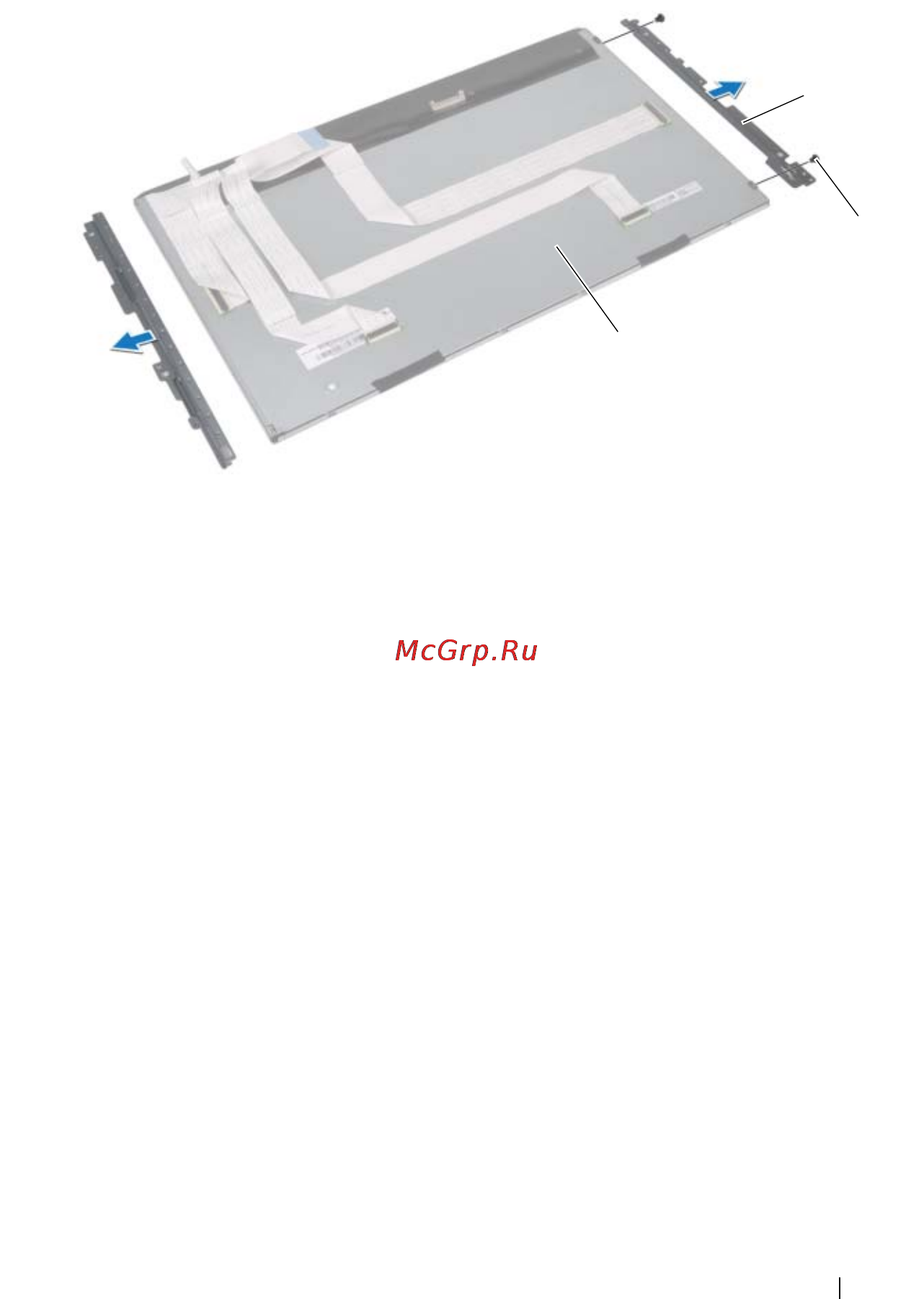 Dell Inspiron One /2330-7571/ [123/150] Выверните винты которыми скобы дисплея крепятся к панели дисплея