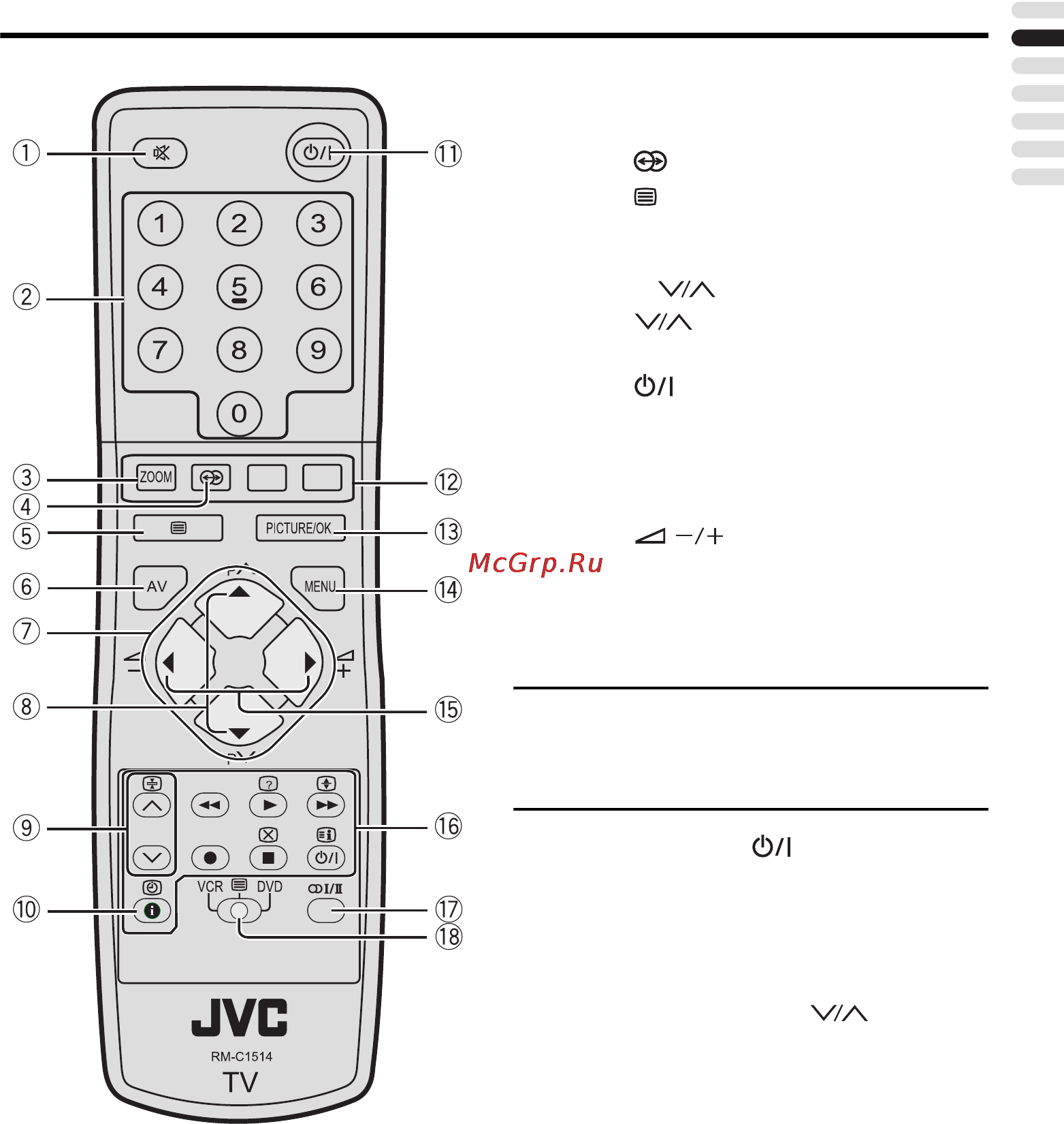 JVC LT-20BW7B [15/42] Включение и выключение телевизора из режима готовности к работе