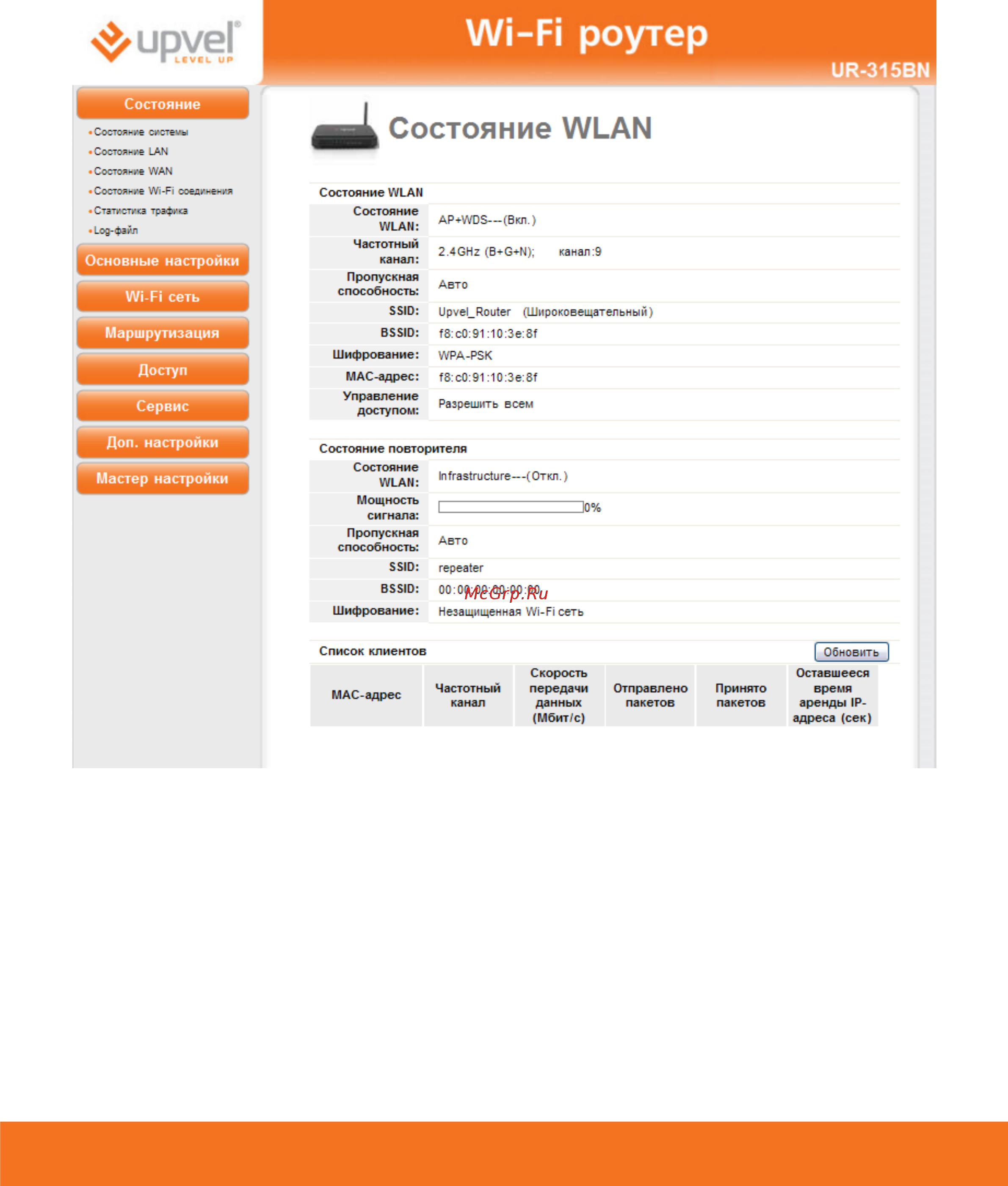 Upvel UR-315BN [39/69] Состояние wlan