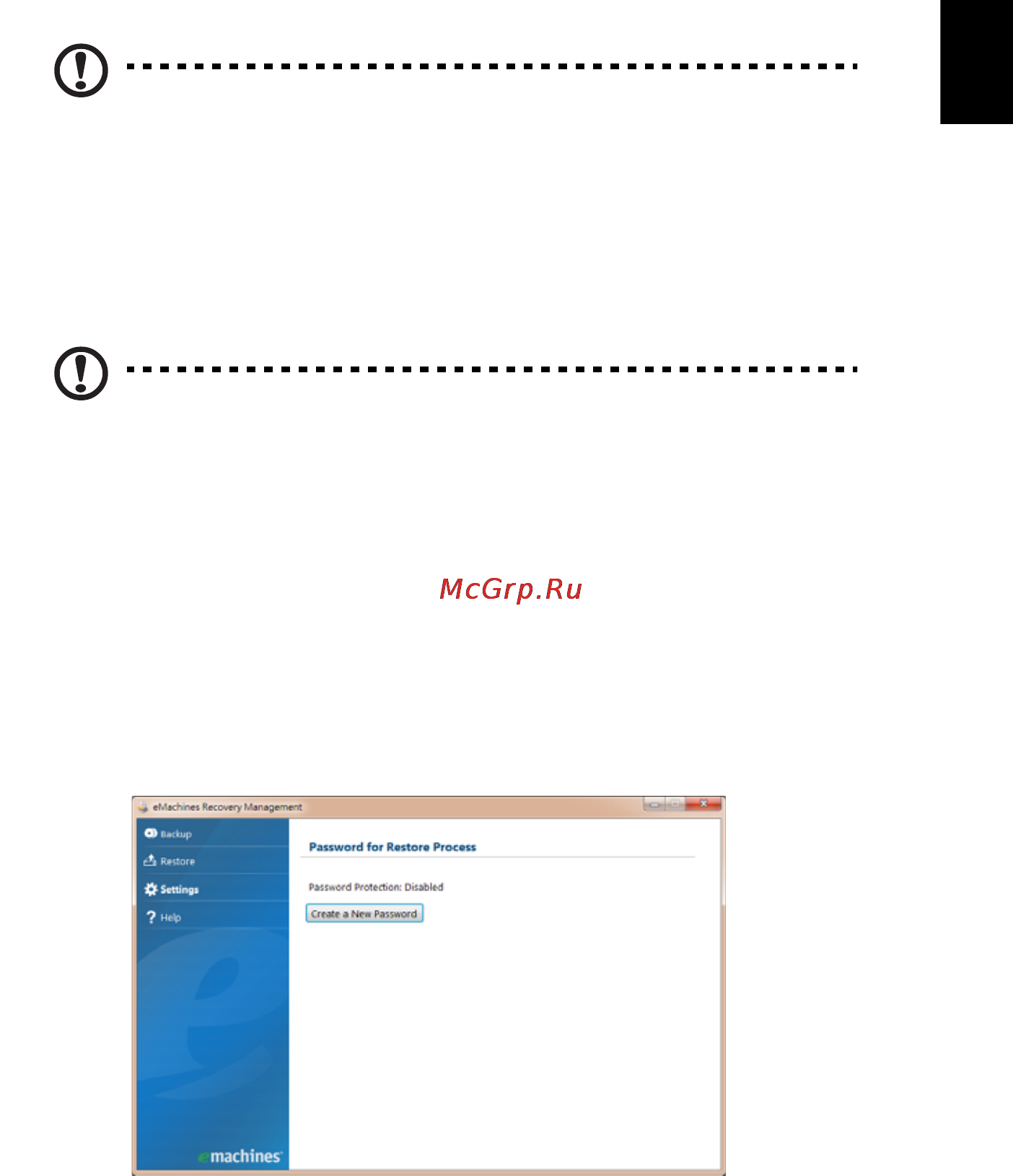 E-Machines eM355 [1261/1913] Emachines recovery management