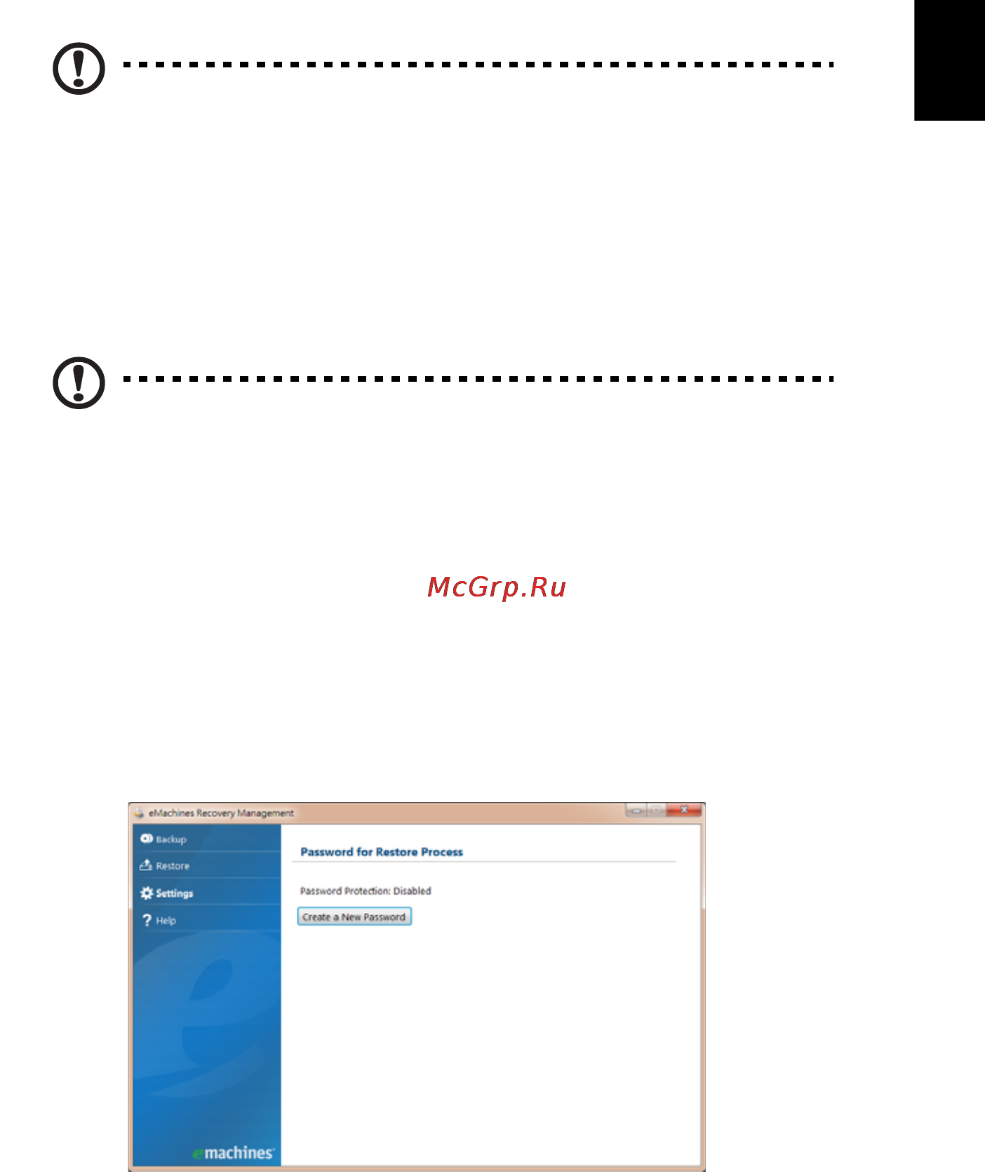 E-Machines eM355 [143/1913] Emachines recovery management